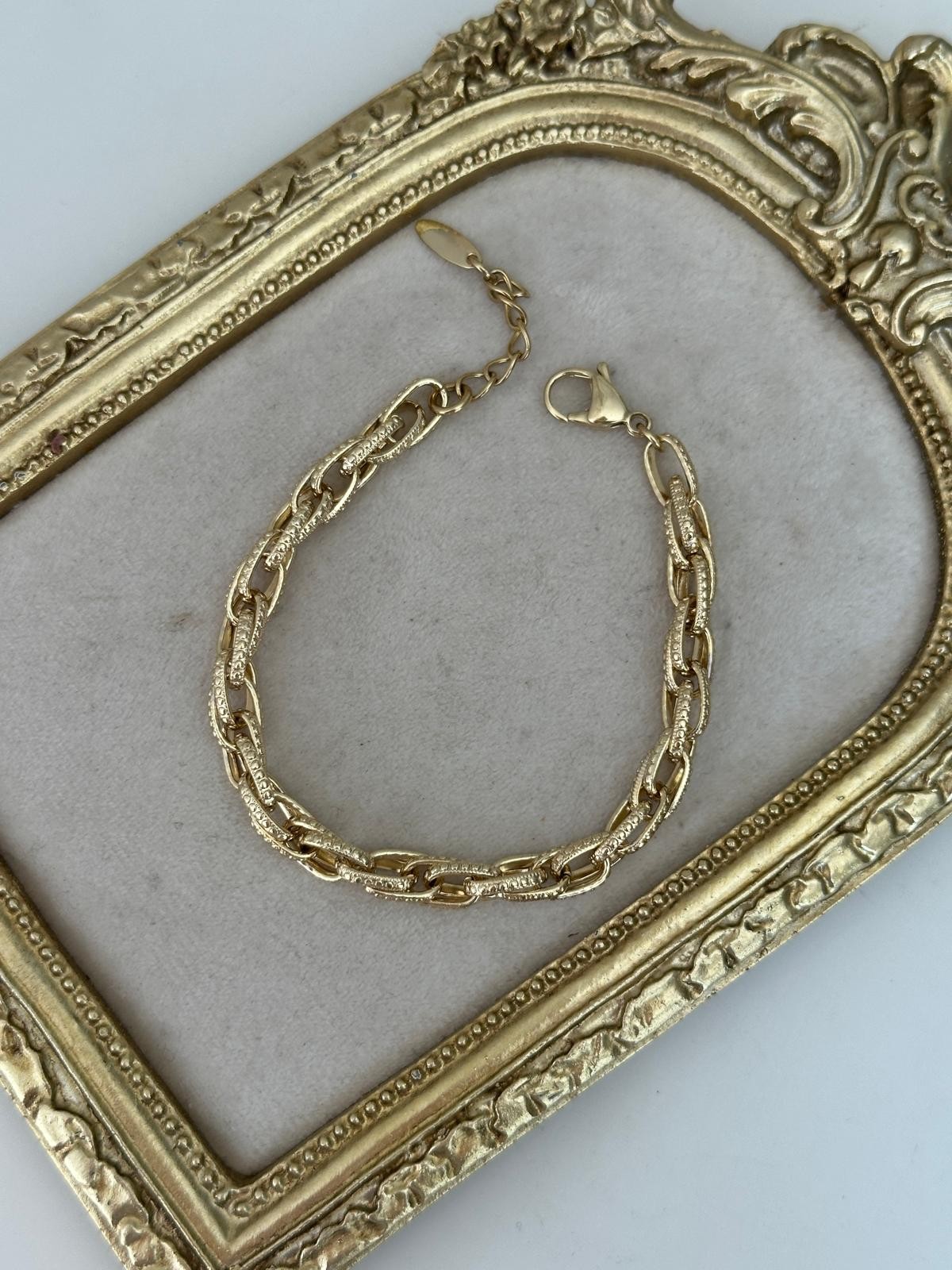 14K Gold Renkli Oval İkili Varaklı Kuyum Model Bileklik