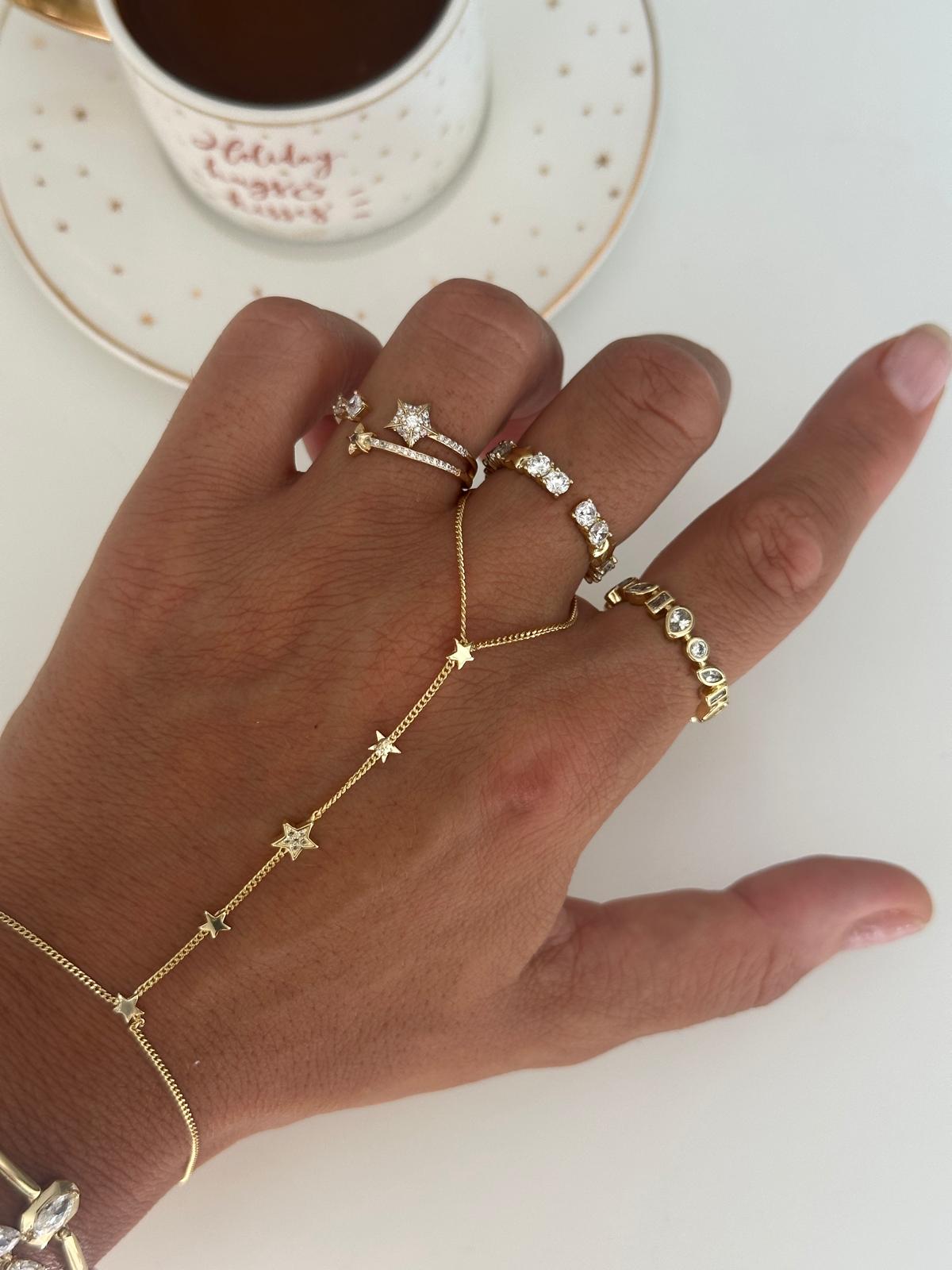 14K Gold Renkli Yıldız Figürlü Şahmeran