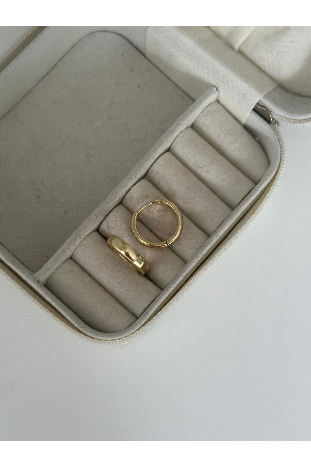 14K Gold Renkli Basıc Halka Küçük Boy