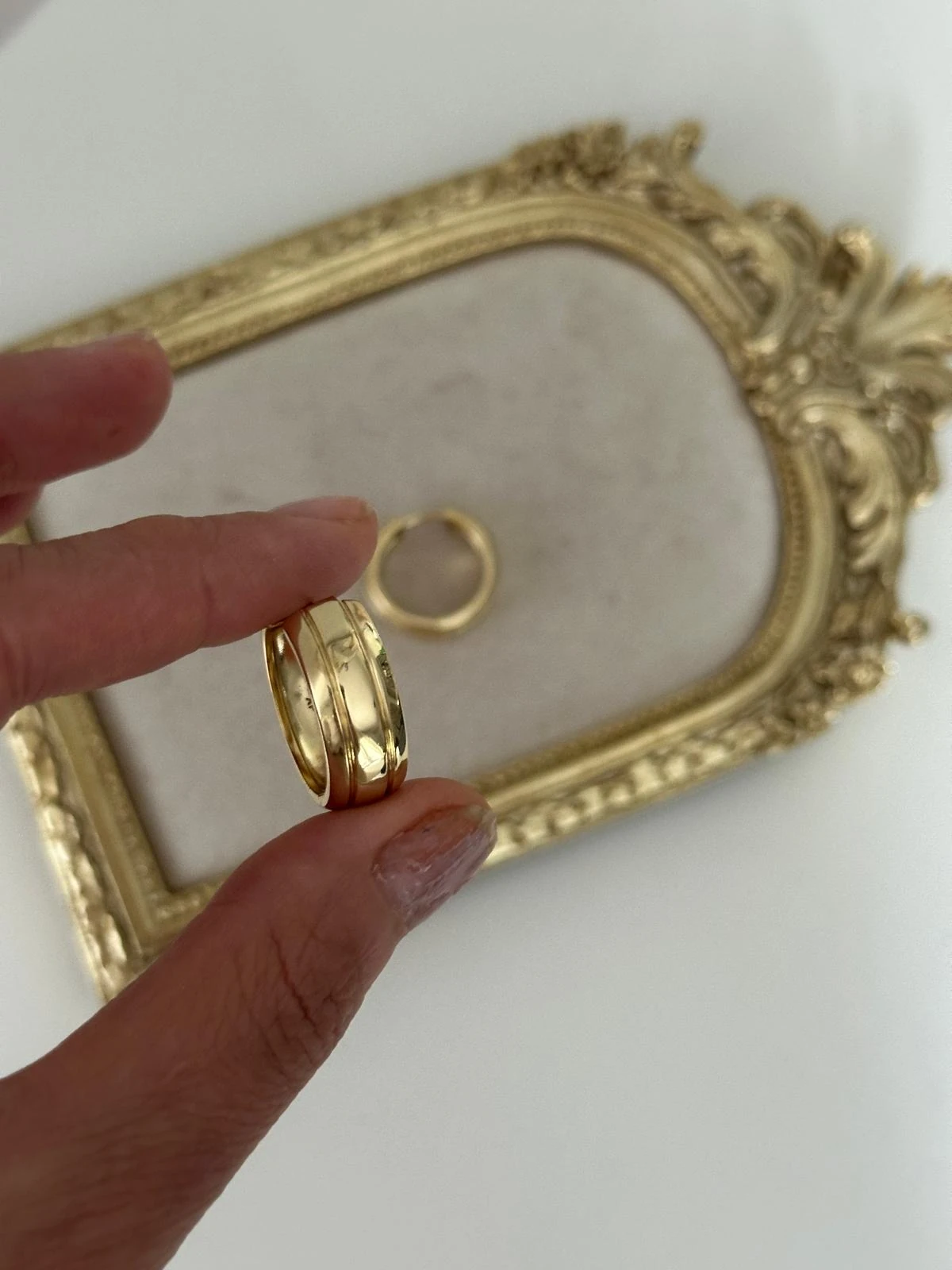 14K Gold Renkli Kalın Halka İki Şeritli Küpe