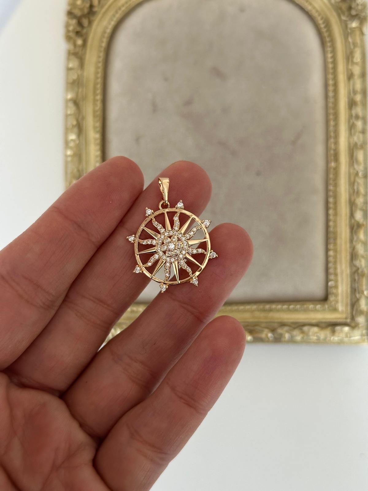 18K Rose Gold Yaşam Çiçeği Kolye Ucu 