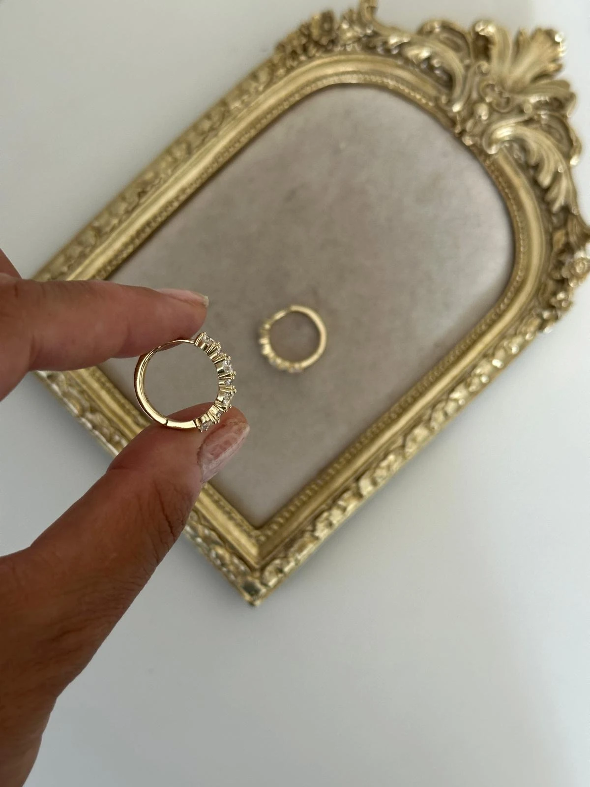 14K Gold Renkli Elmas Form Taşlı Küpe