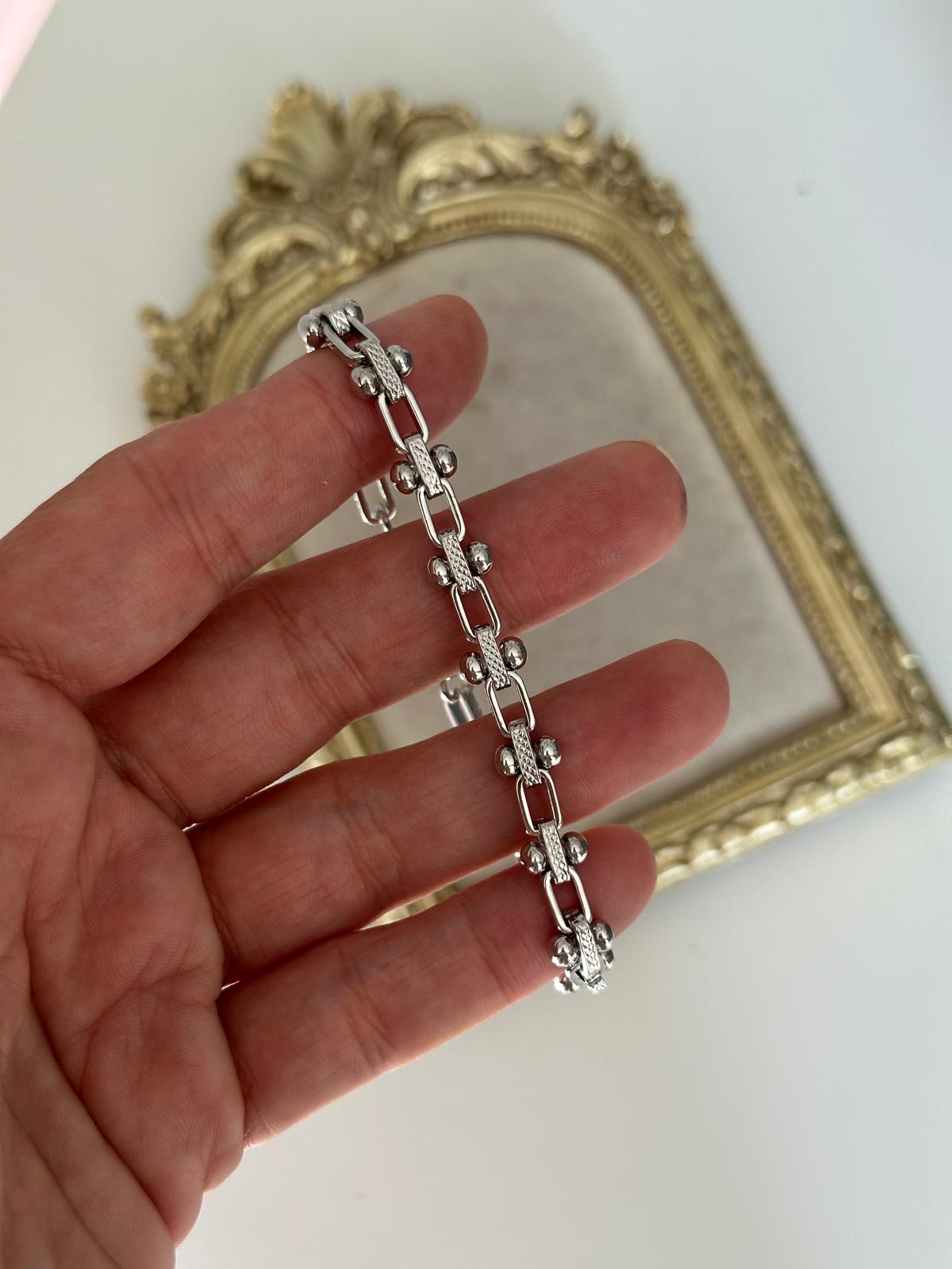 Gümüş Marka Topçuklu Bileklik