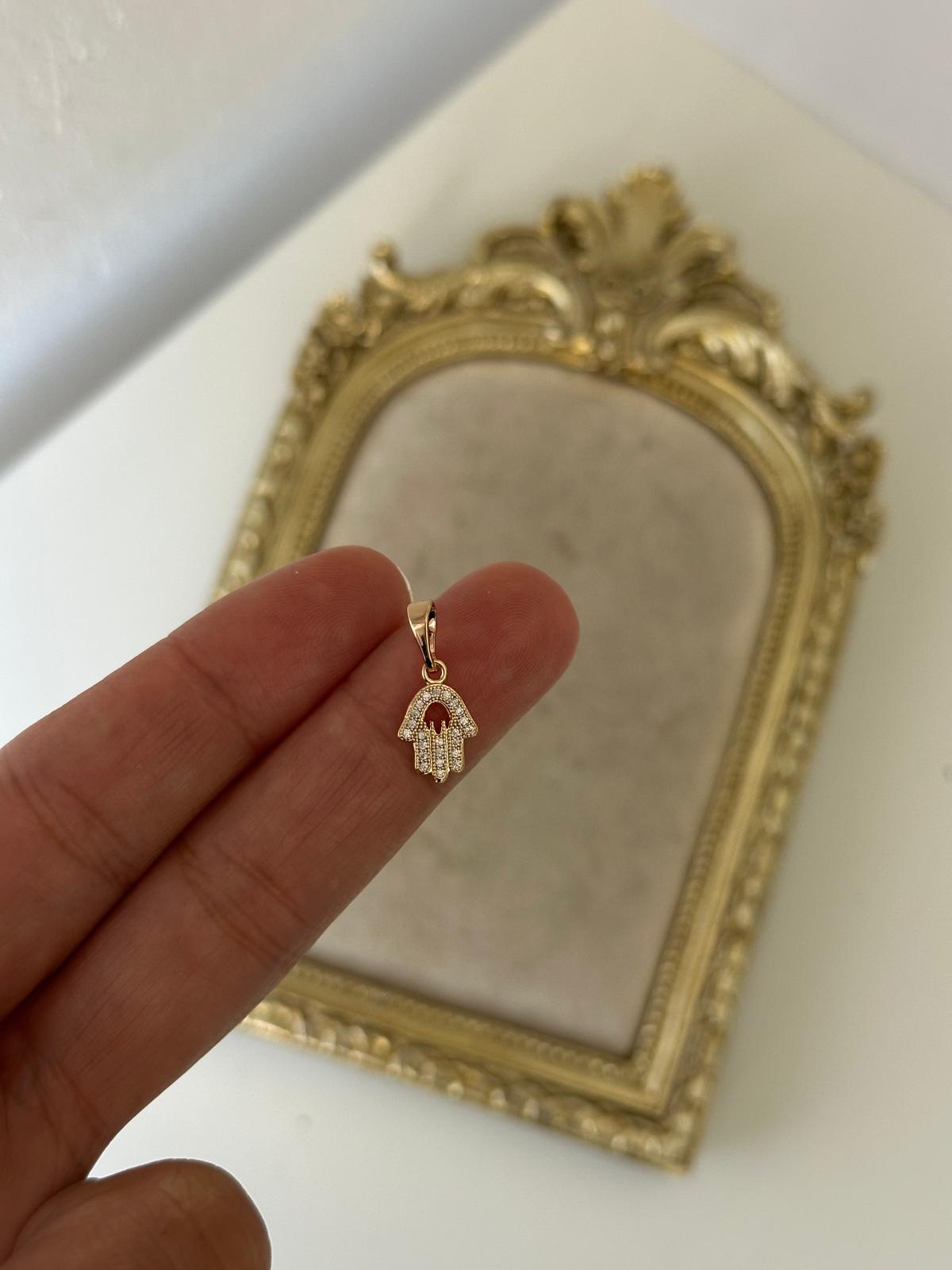 18 Rose Gold Fatma Ana Eli Minimal Kolye Ucu