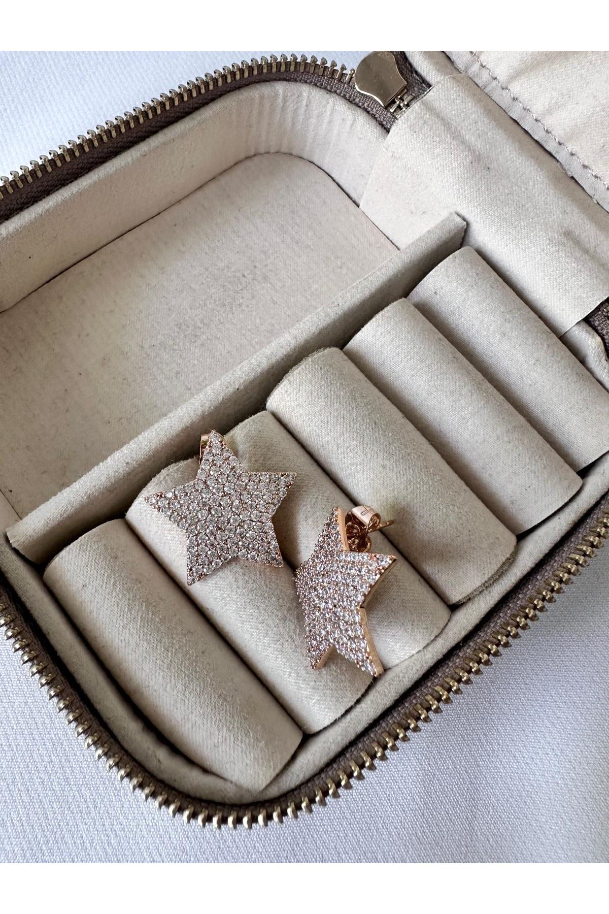 Yıldız Full Taşlı Plaka Küpe