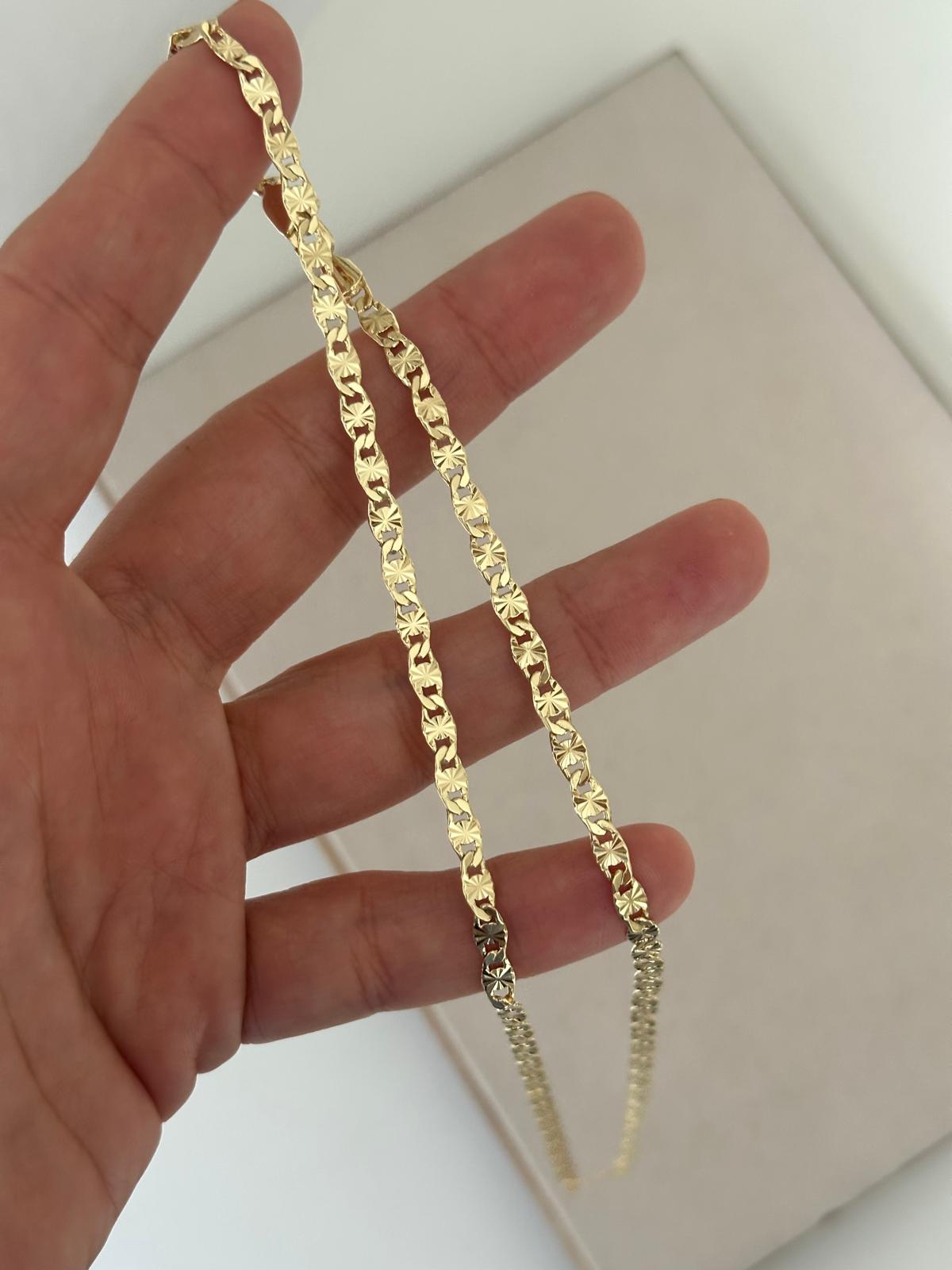 14K Gold Renkli İtalyan Sırt Desenli Kolye