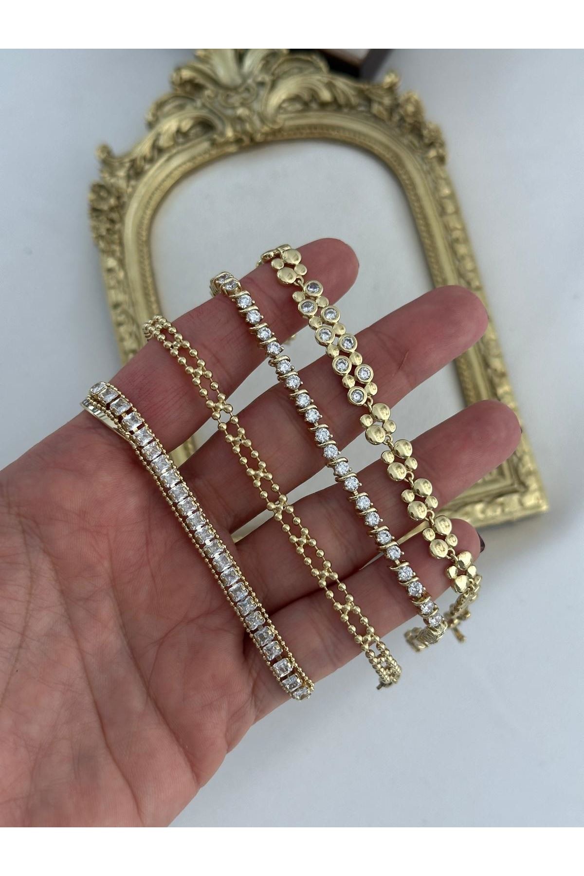 14K Gold Renkli  Akordiyon Ayarlamalı Bileklik
