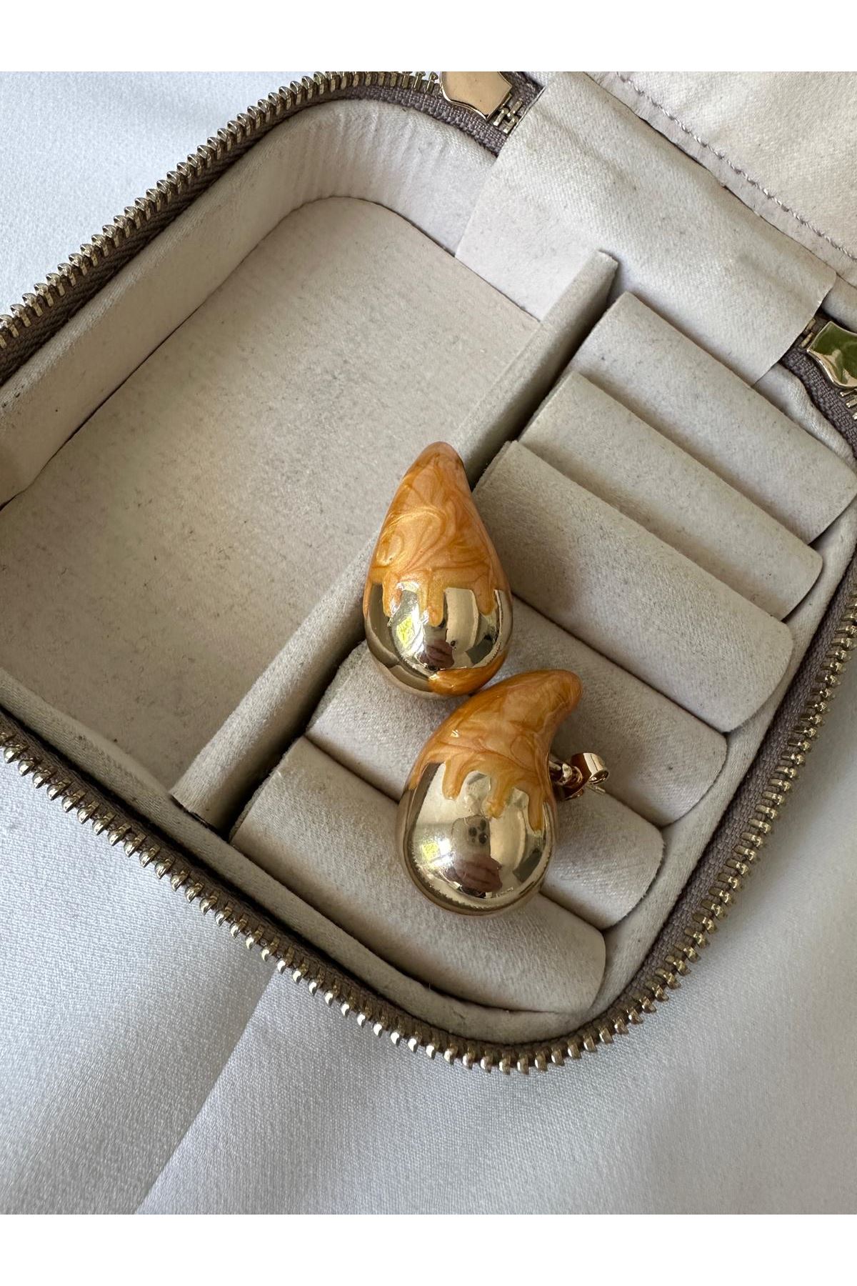 Marka Su Damlası Turuncu Küpe