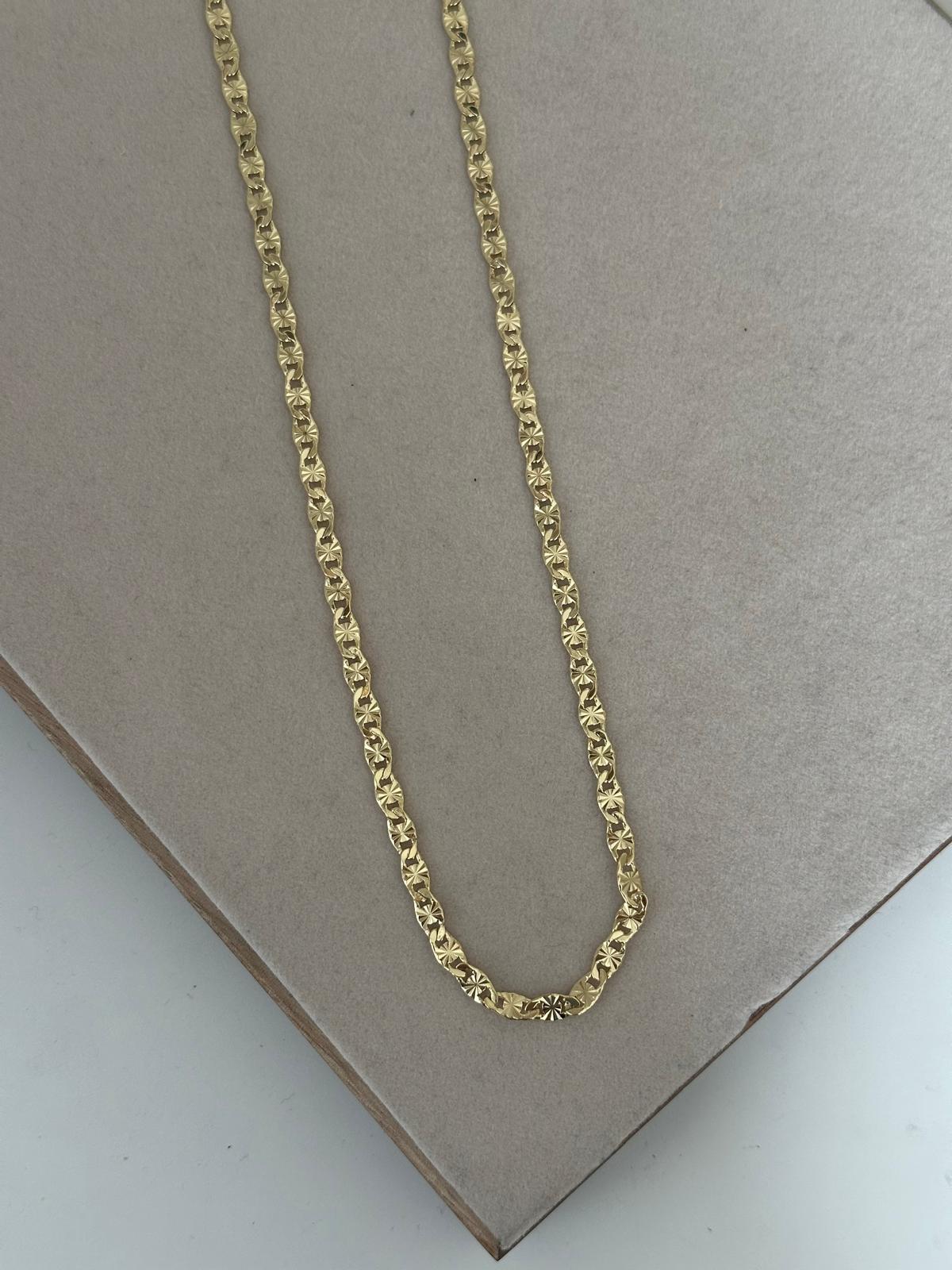 14K Gold Renkli İtalyan Sırt Desenli Kolye