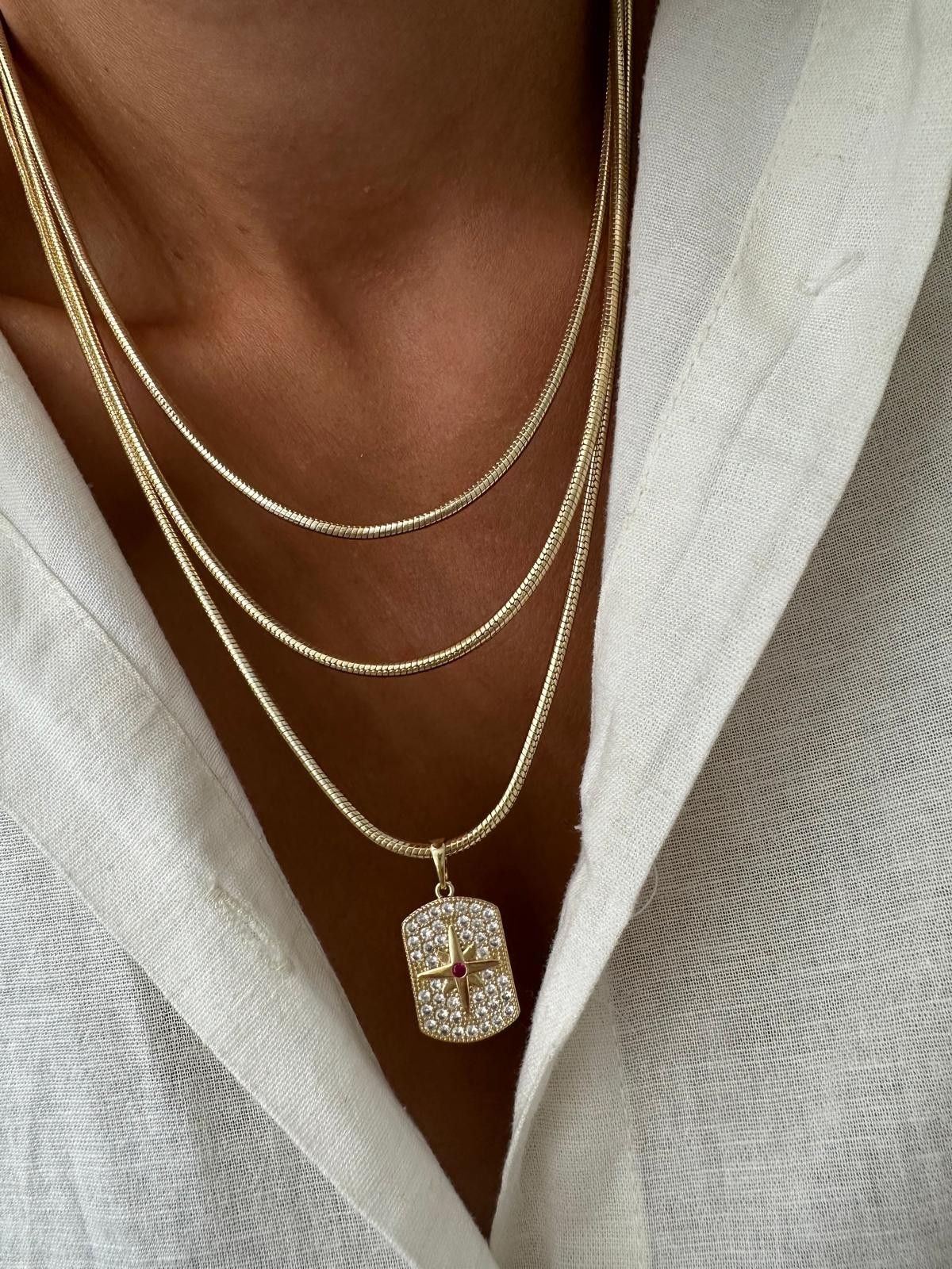 14K  Gold Renkli Yılan Boru Kolye