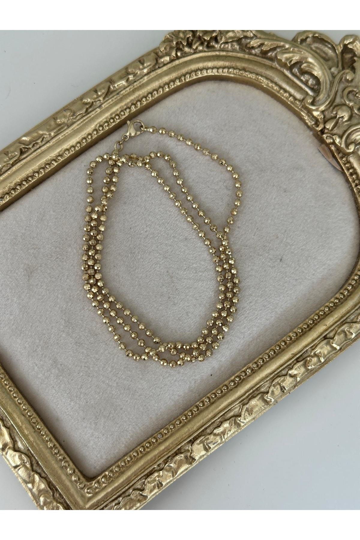 14k Gold Renkli Parlak Yansımalı Dorika Kolye