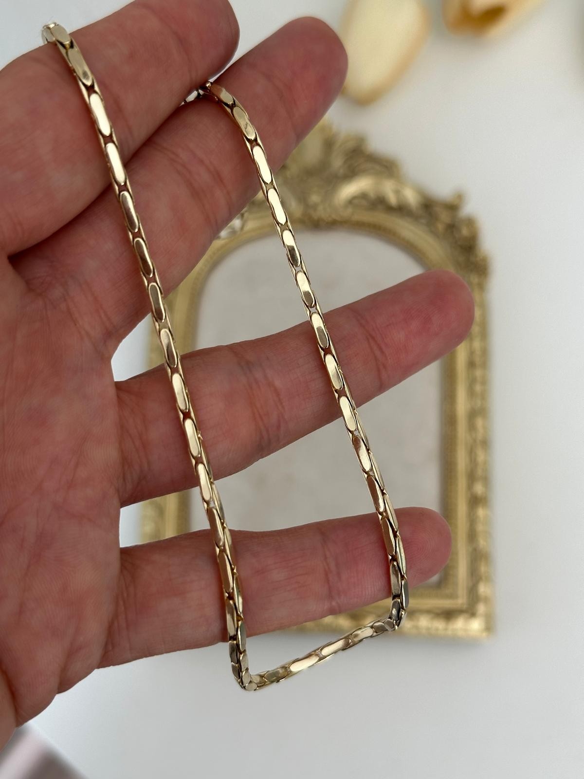 14K Gold Renkli Snake Dolum Parlak Kolye