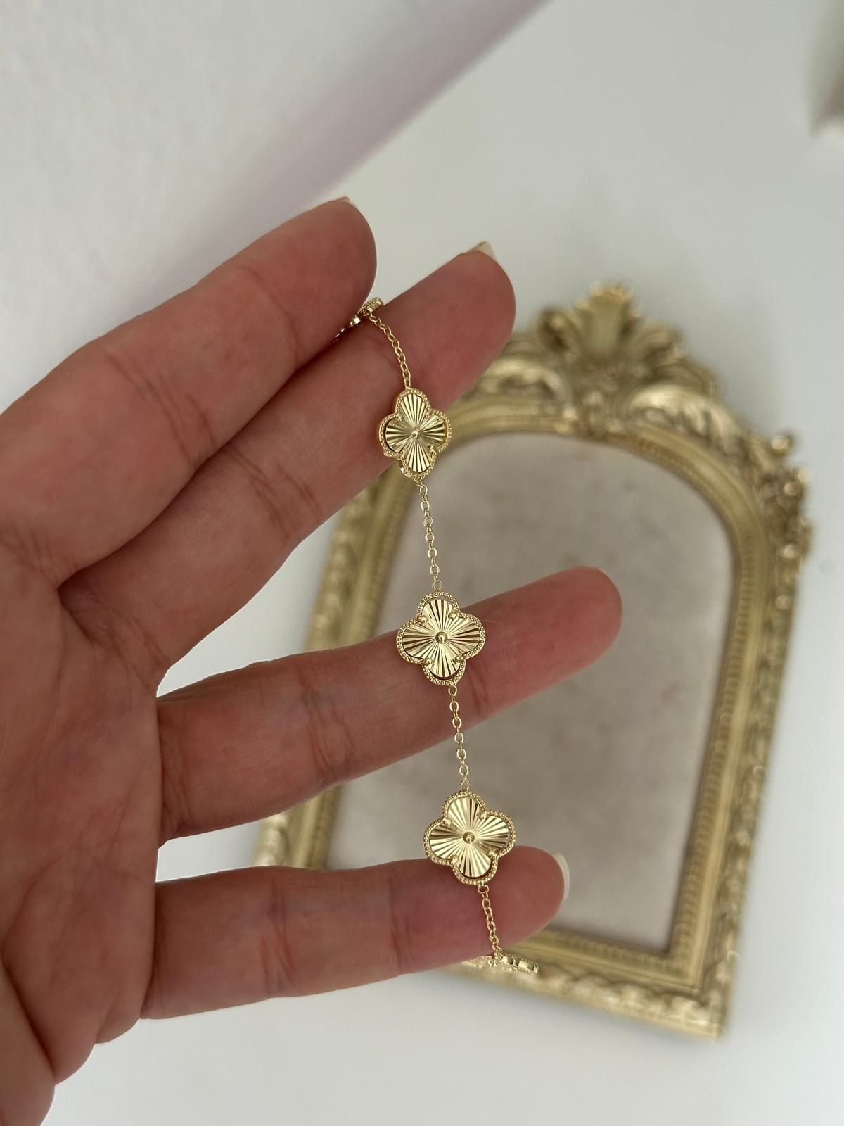 14K Gold Renkli Yonca Marka Bileklik