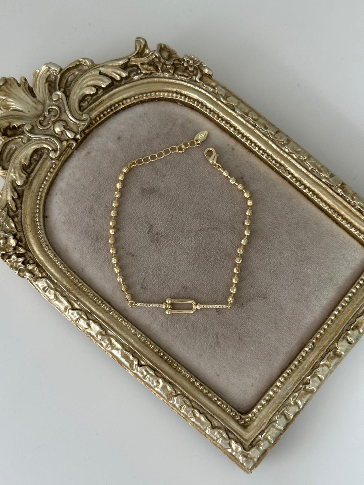 14K Gold Renkli Tfny Topçuklu Bileklik