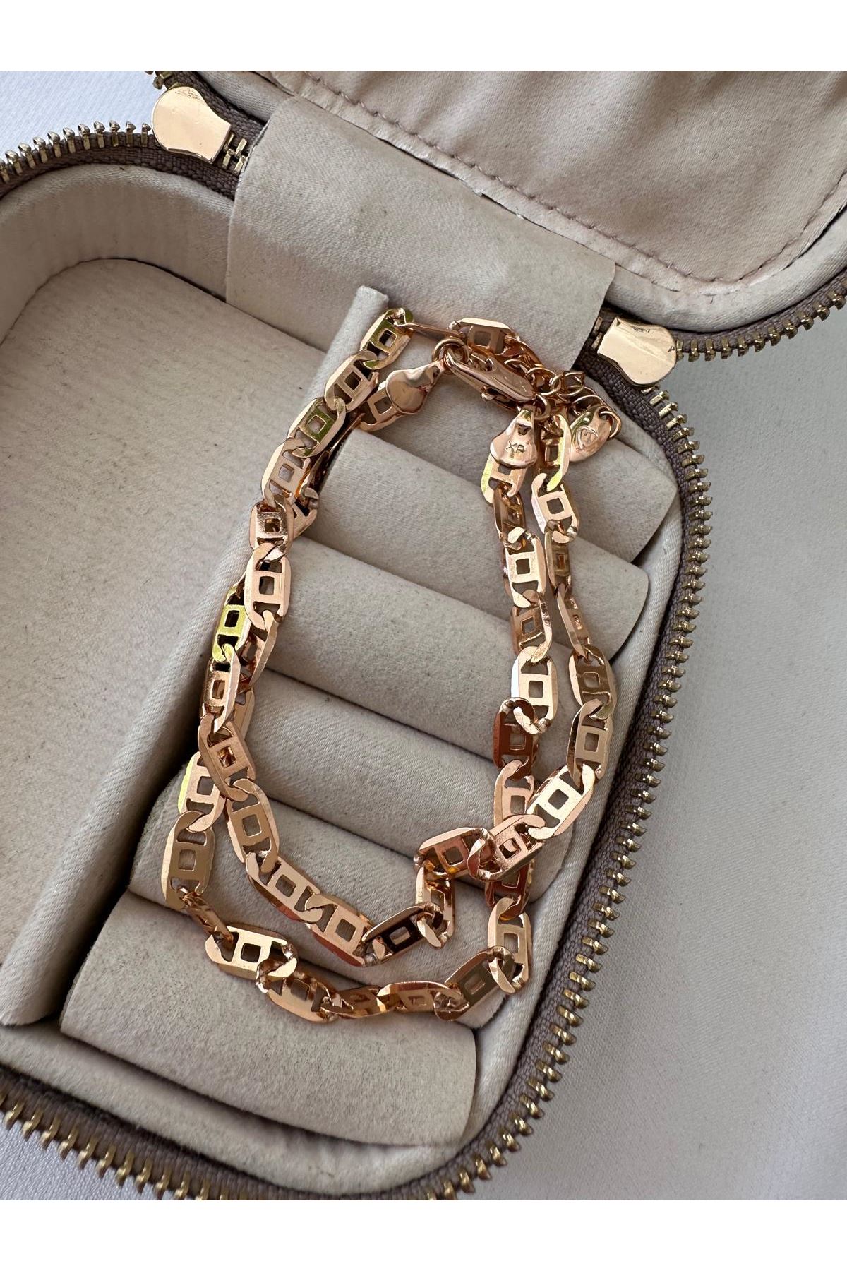 18K Rose Gold Renkli Ezme Kolye