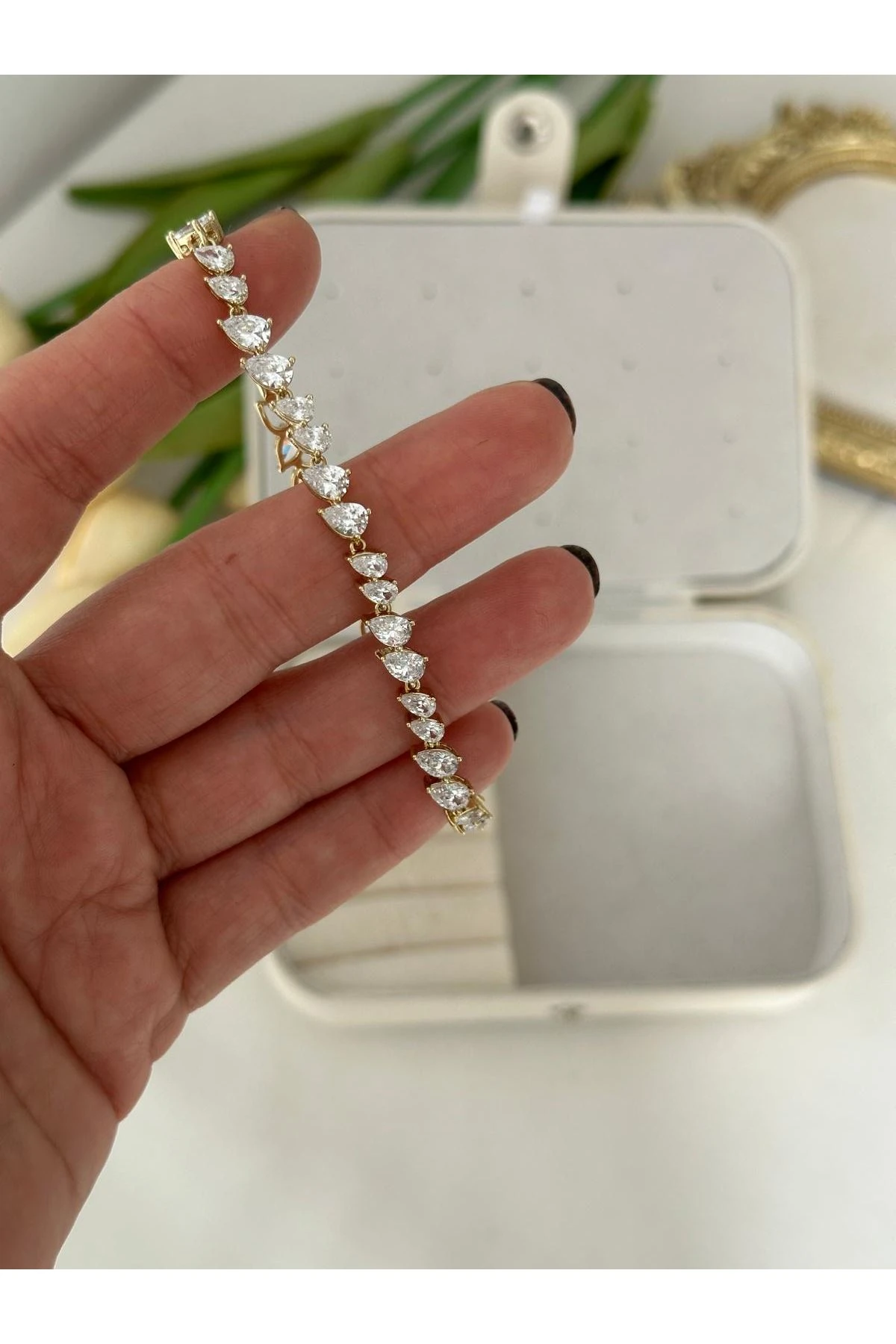 14K Gold Renkli  Full Elmas Taşlı Bileklik