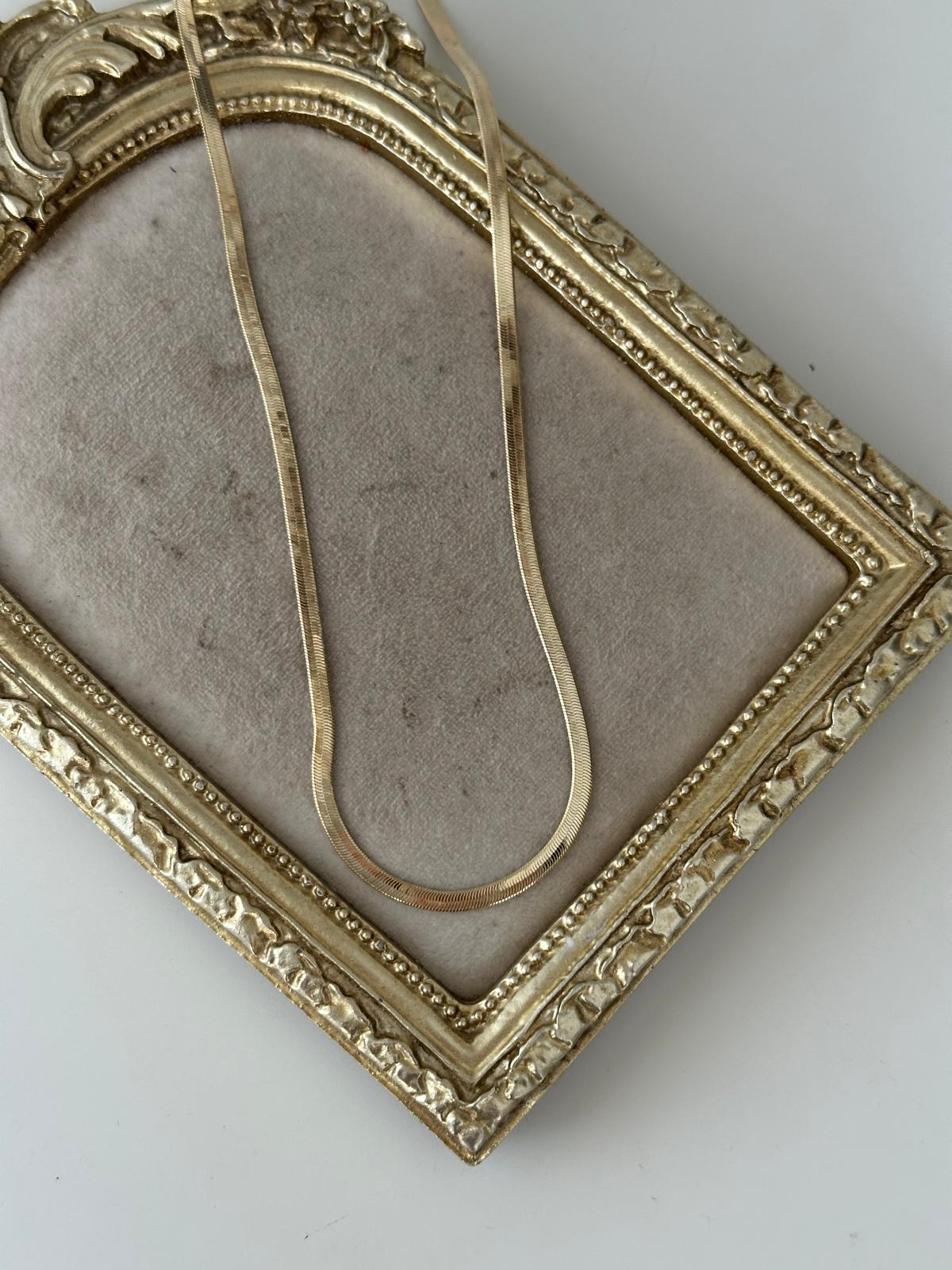 14K Gold Renkli Yassı Parlak İtalyan Kolye