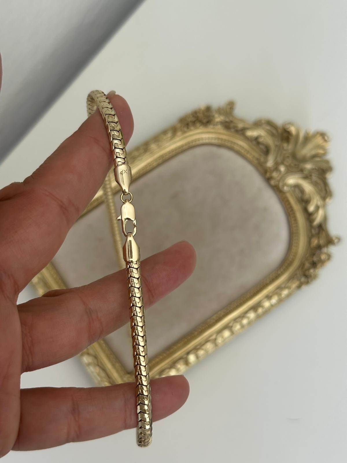 14K Gold Renkli Balık Sırtı Kolye