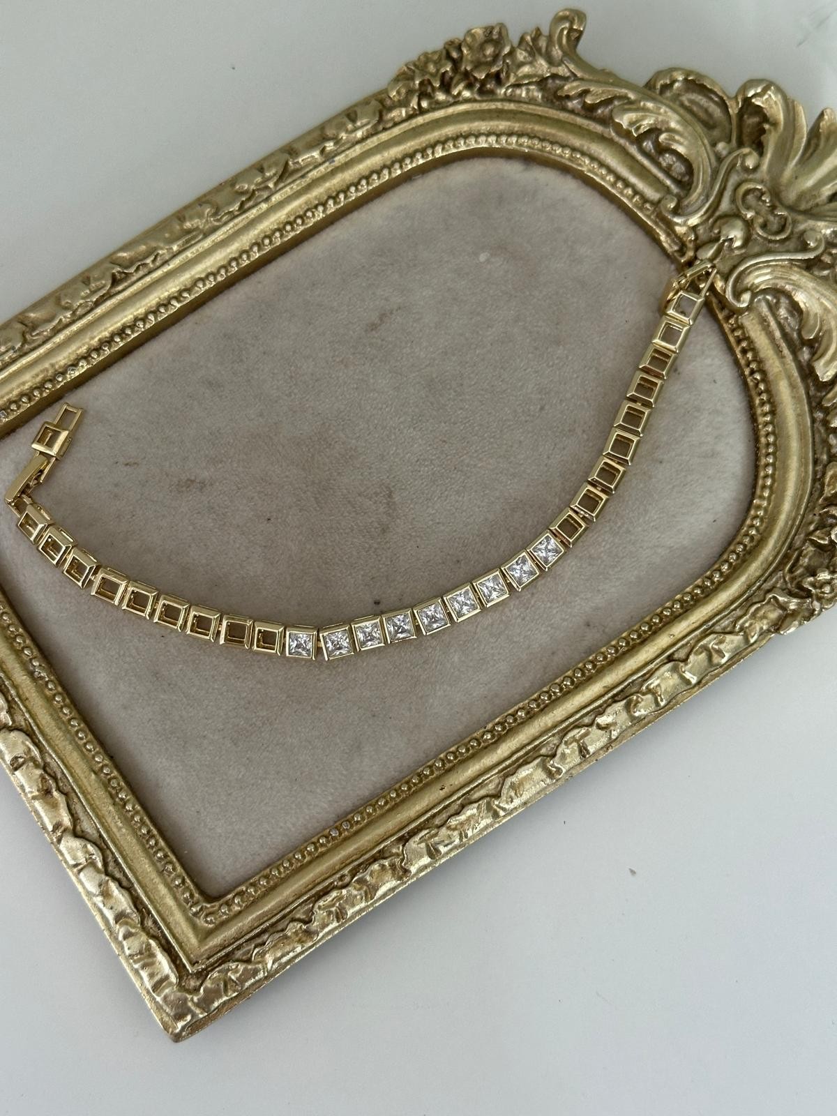 14K Gold Renkli Baget KüpTaşlı Bileklik
