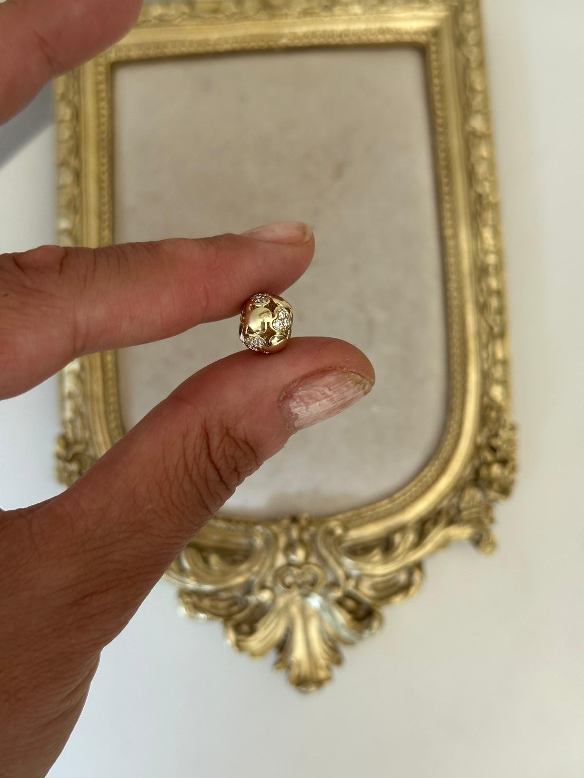 14K Gold Renkli PNDR Kalpli Kolye Ucu