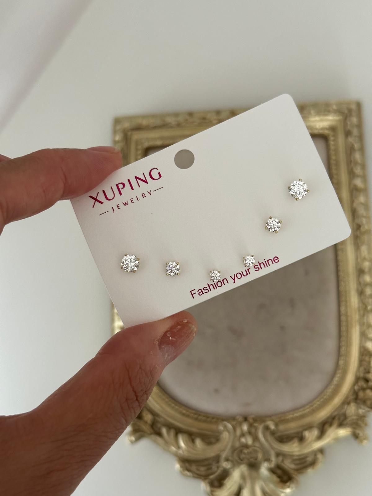 Set Tek Taş Altılı Küpe