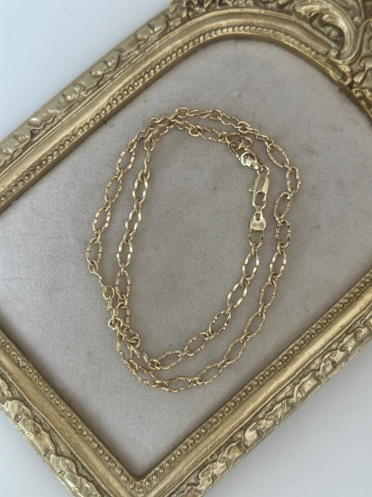 14K Gold Renkli Lazer  Kesim Kolye