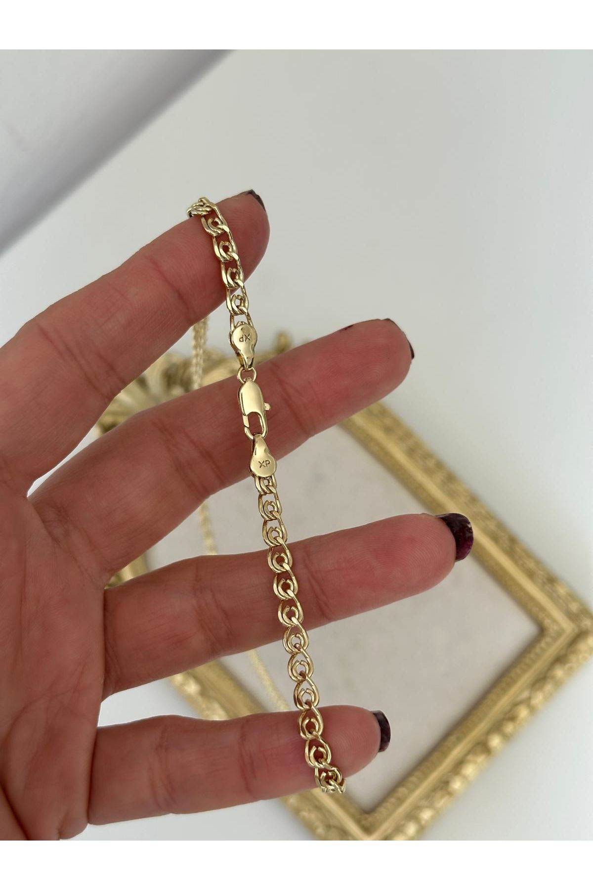 14K Gold Renkli Yumuşak Geçmeli Kolye