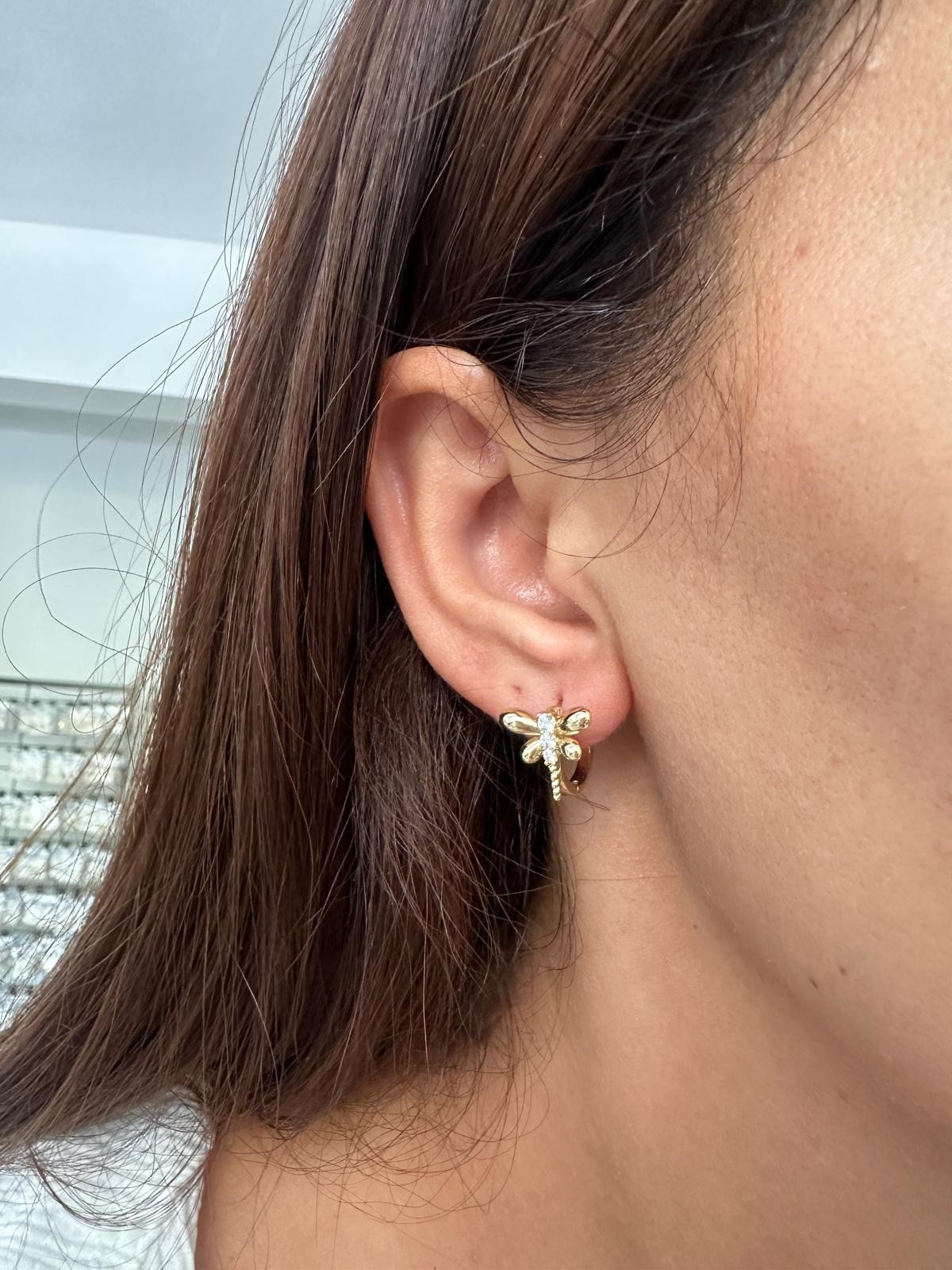 14K Gold Renkli Yusufcuk Halka Küpe