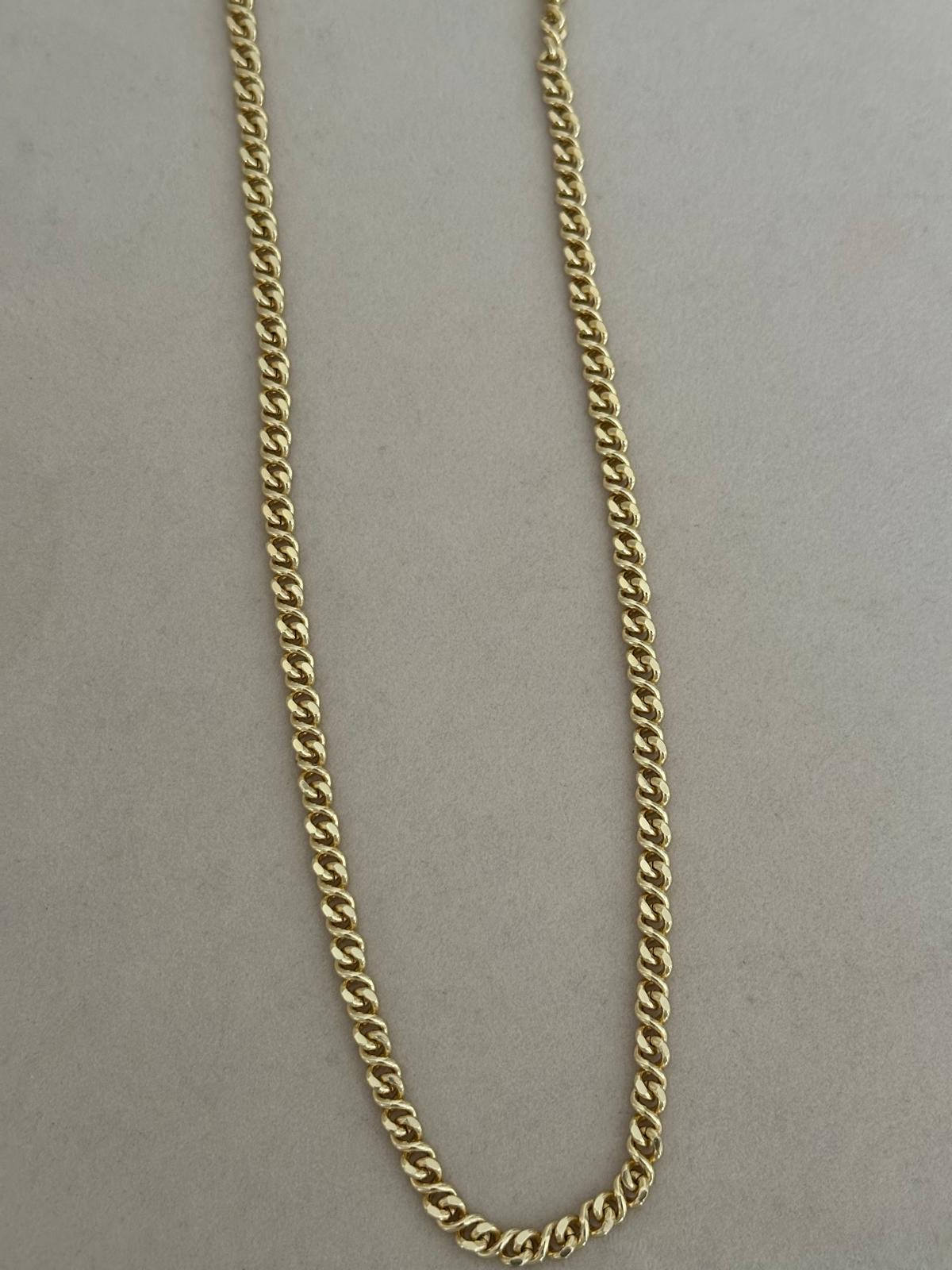 14K Gold Renkli Geçme Döner Parlak Orta Kalın Kolye