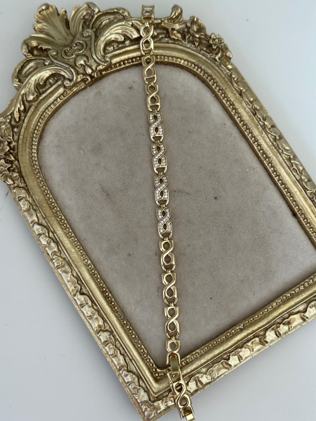 14K Gold Renkli Sonsuzluk Taşlı Bileklik