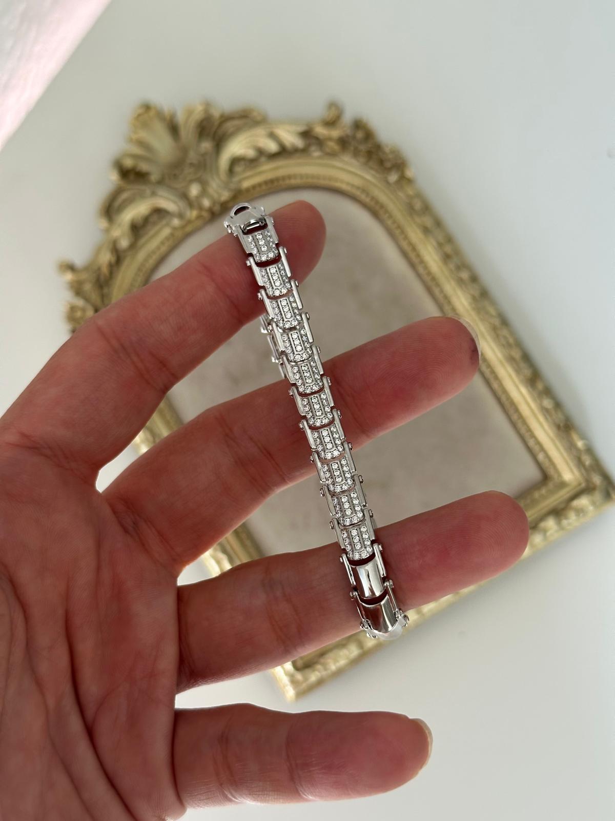 Gümüş Premium Seri Taşlı Bileklik