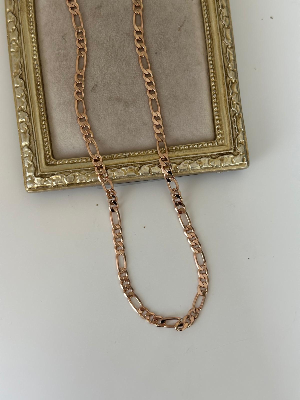 18K Gold Rose  Orta Kalın Nostaljik Zamansız Kolye
