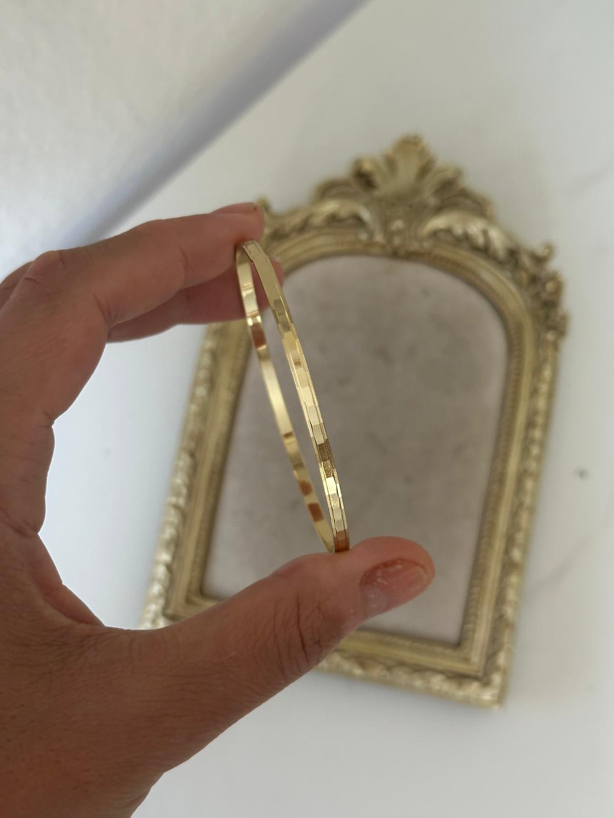 14K Gold Renkli Parlak Yansımalı Bilezik