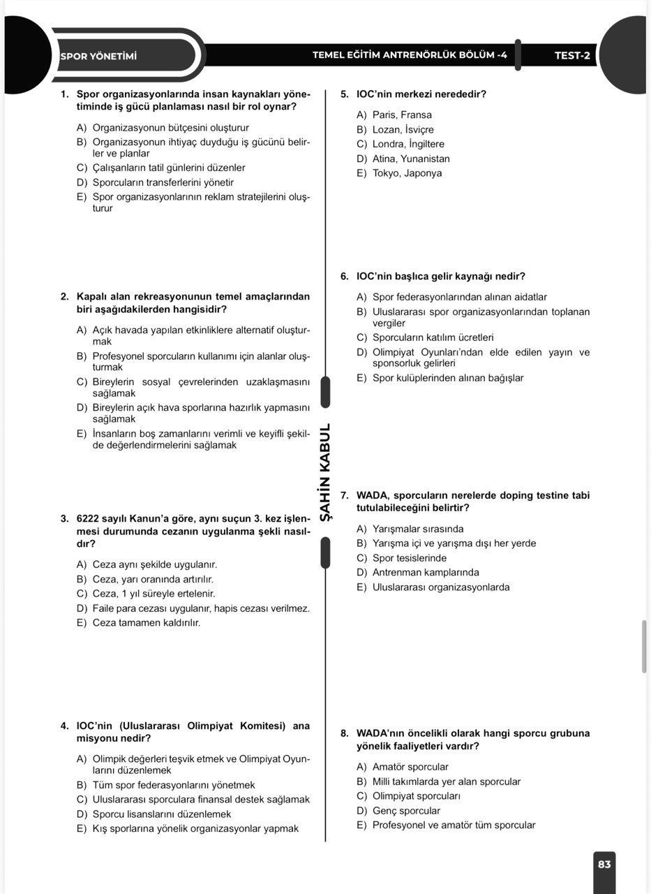 Temel Eğitim Antrenörlük 3. Kademe Set