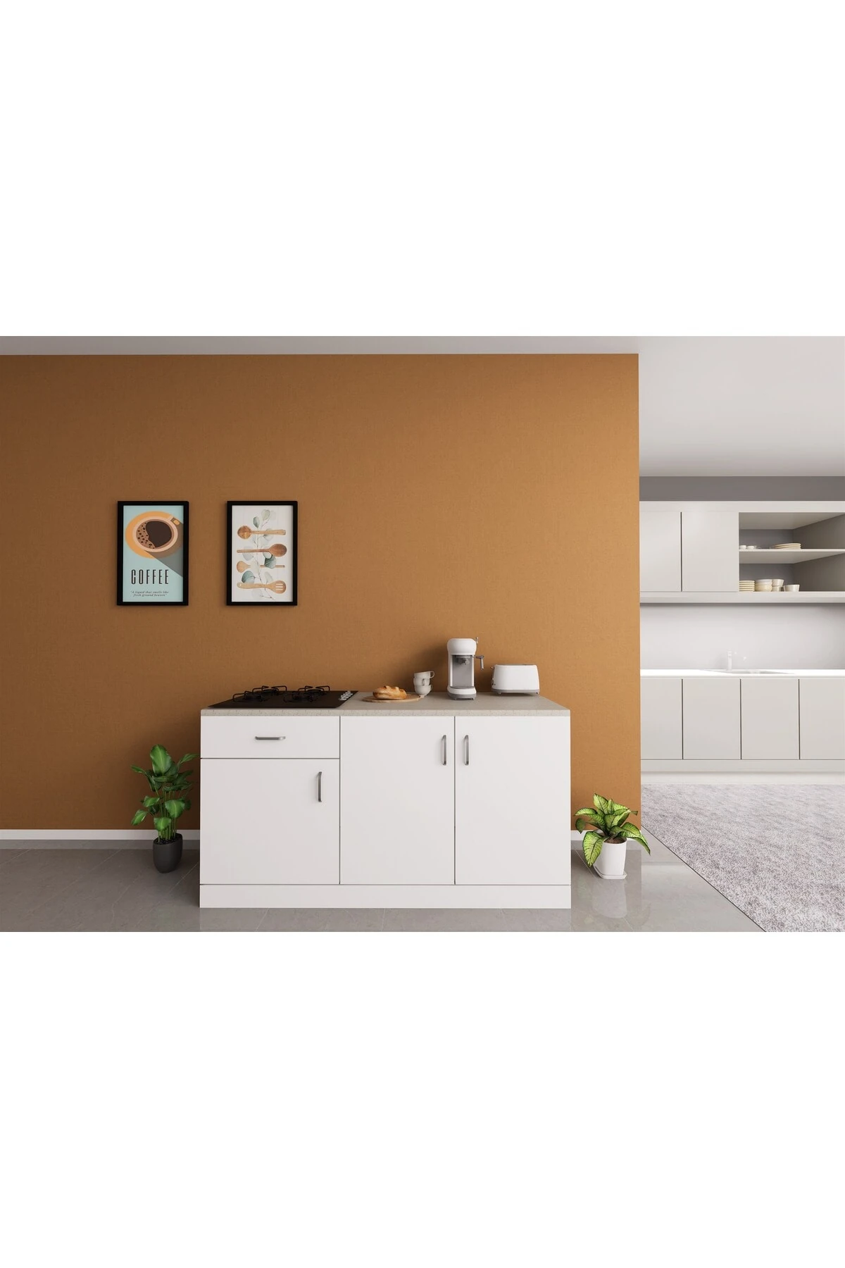 Eco Mutfak Dolabı 160 Cm Laminat Tezgah Dahil Alt Modül