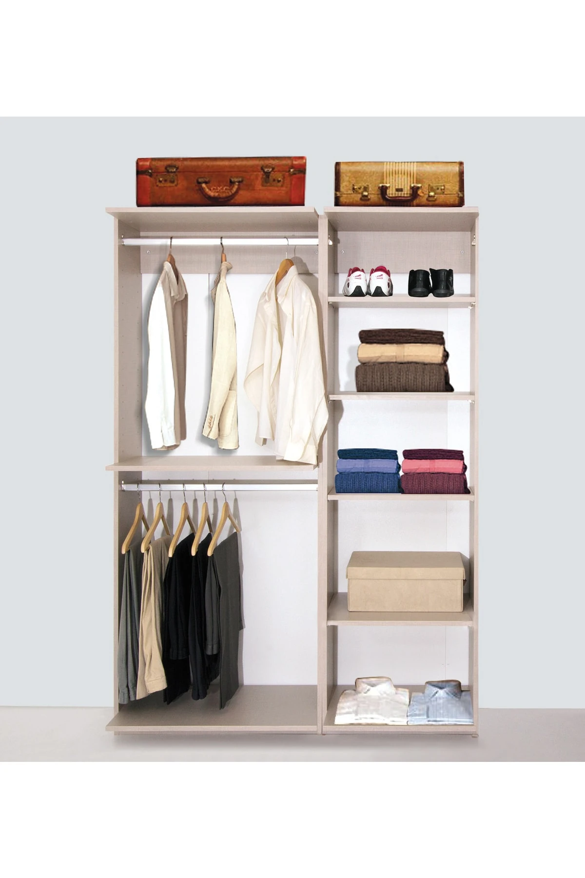 Plus 817541 Flexi Kapaksız Giysi Dolabı 140 cm Coton Bej