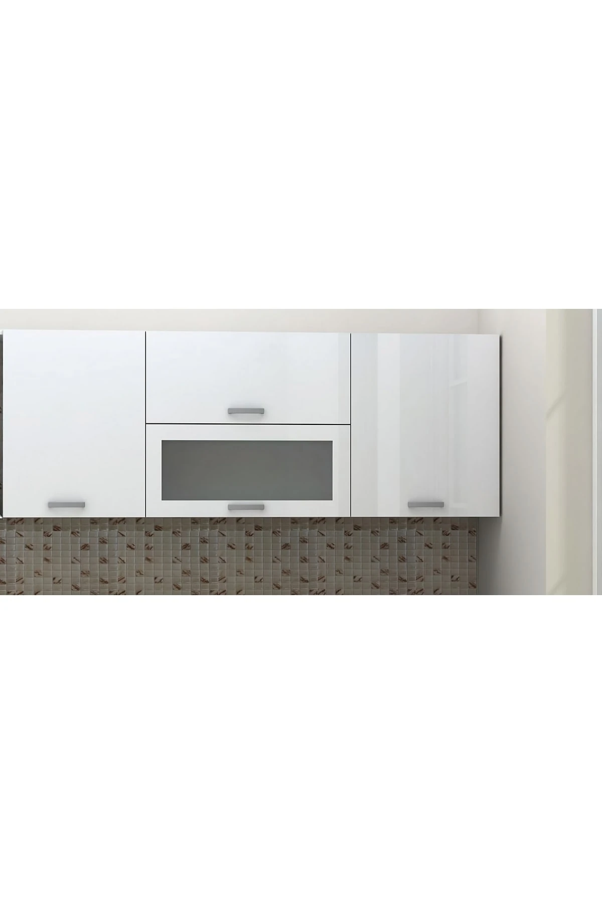 Ekoline Mutfak Üst Dolabı High Gloss 200 Cm