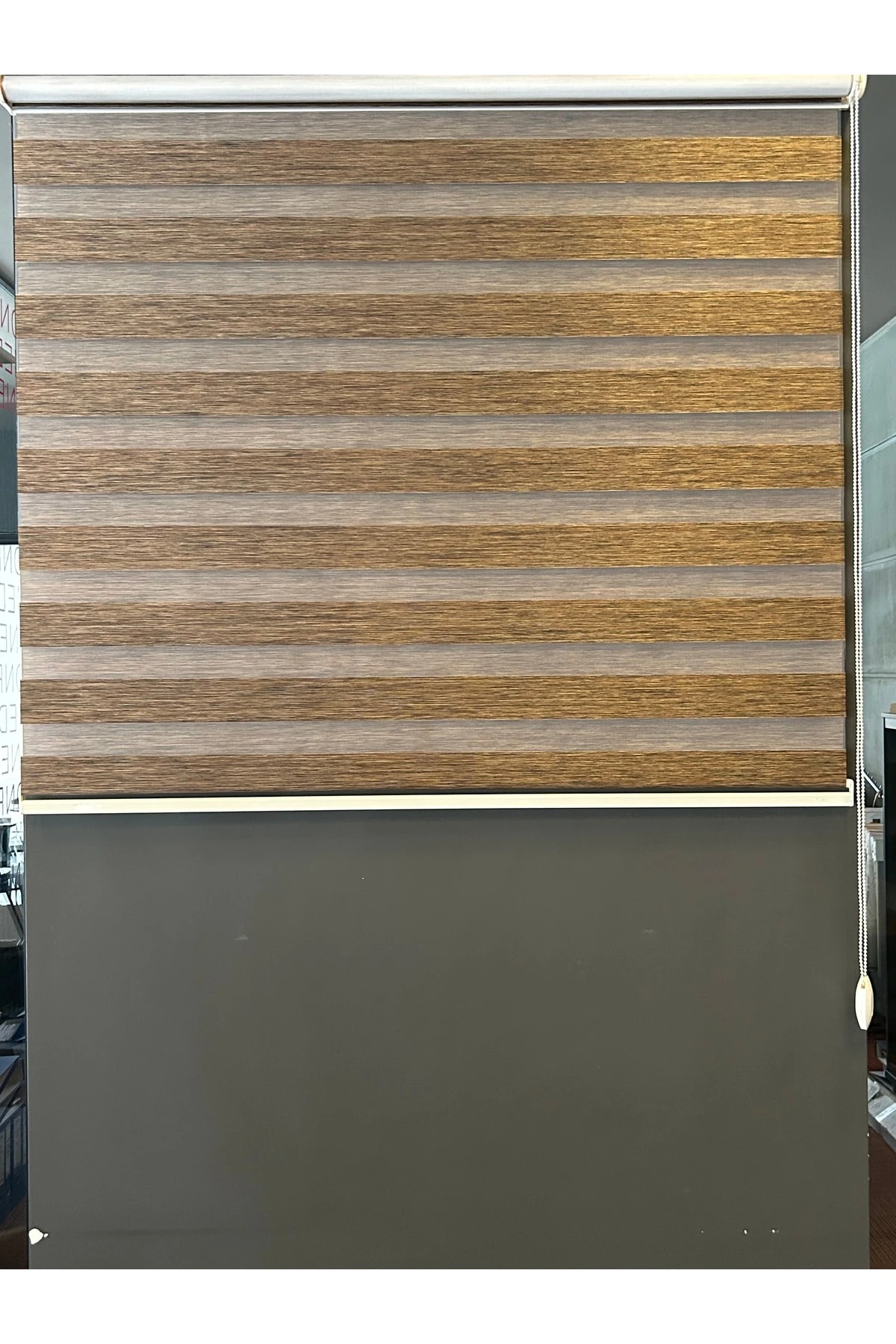 Kahverengi Zebra Stor Perde 107