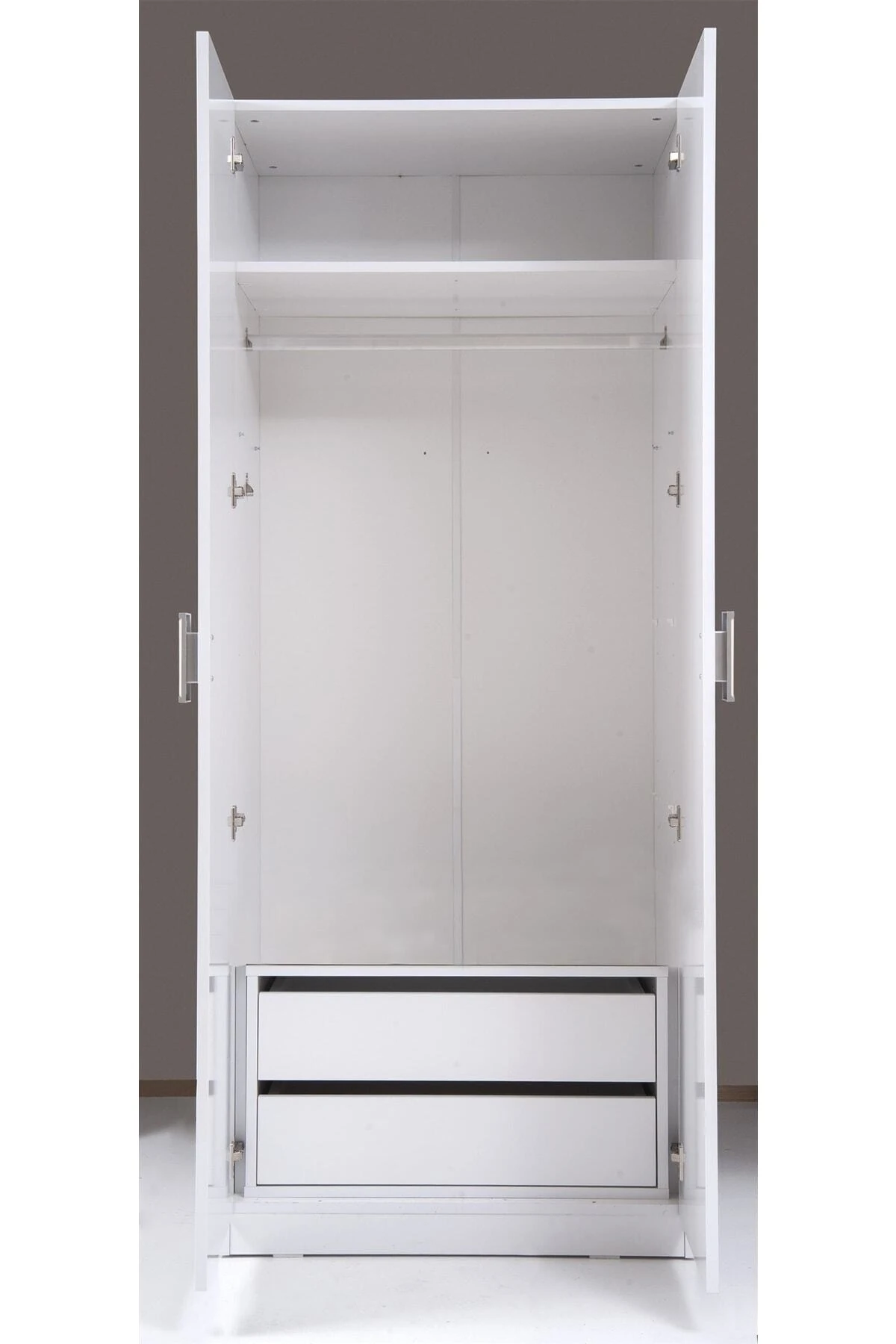 Plus Stella 812048 2 Kapaklı 2 Çekmeceli Gardırop Beyaz