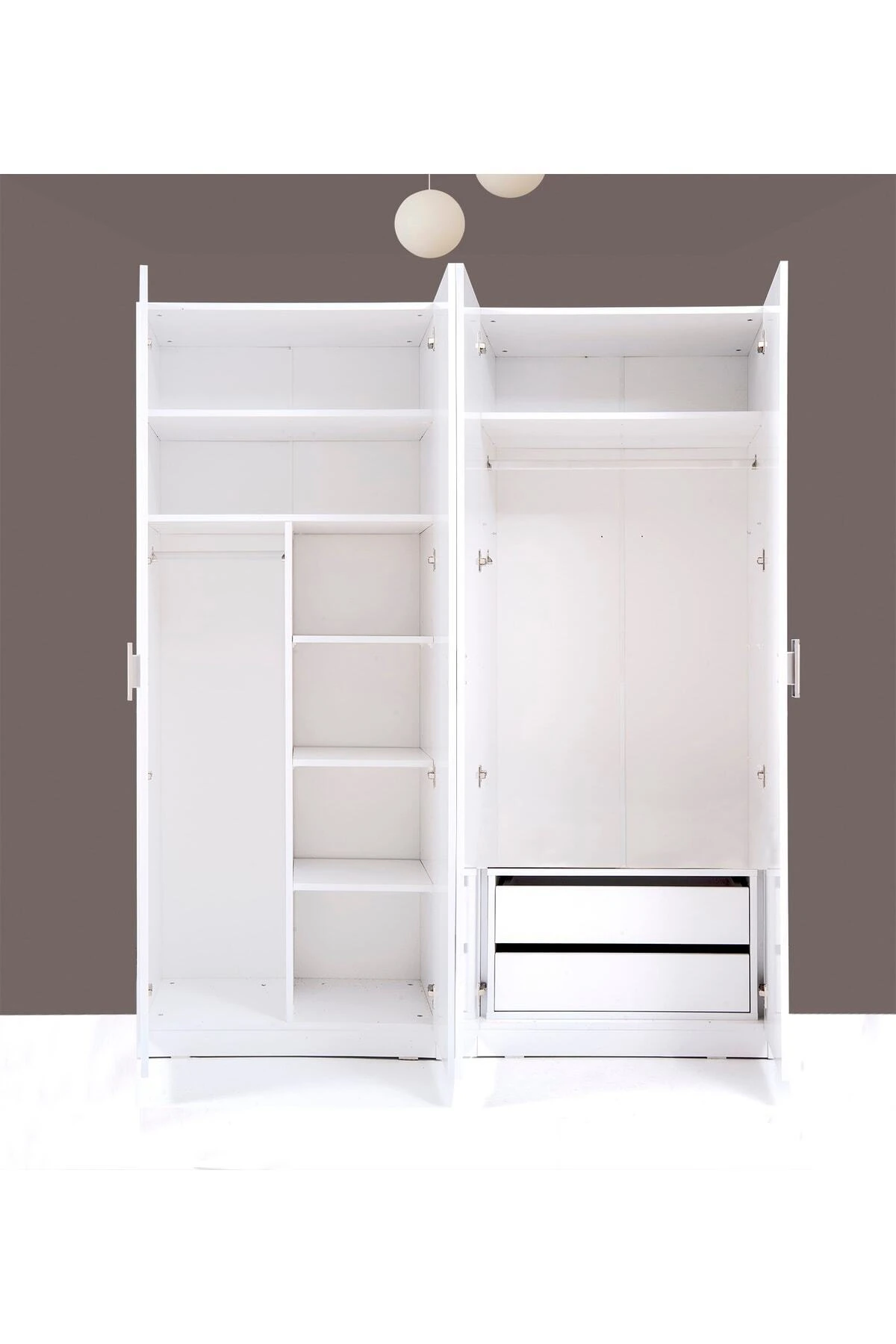 Plus 812492 Stella 4 Kapaklı 2 Çekmeceli Gardırop - Parlak