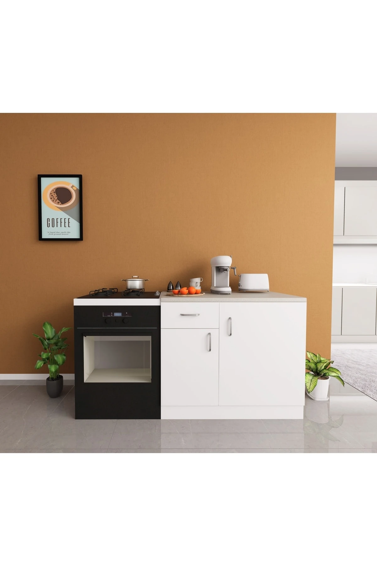 Viki Mutfak Alt Dolabı 100 Cm Laminat Tezgah Dahil