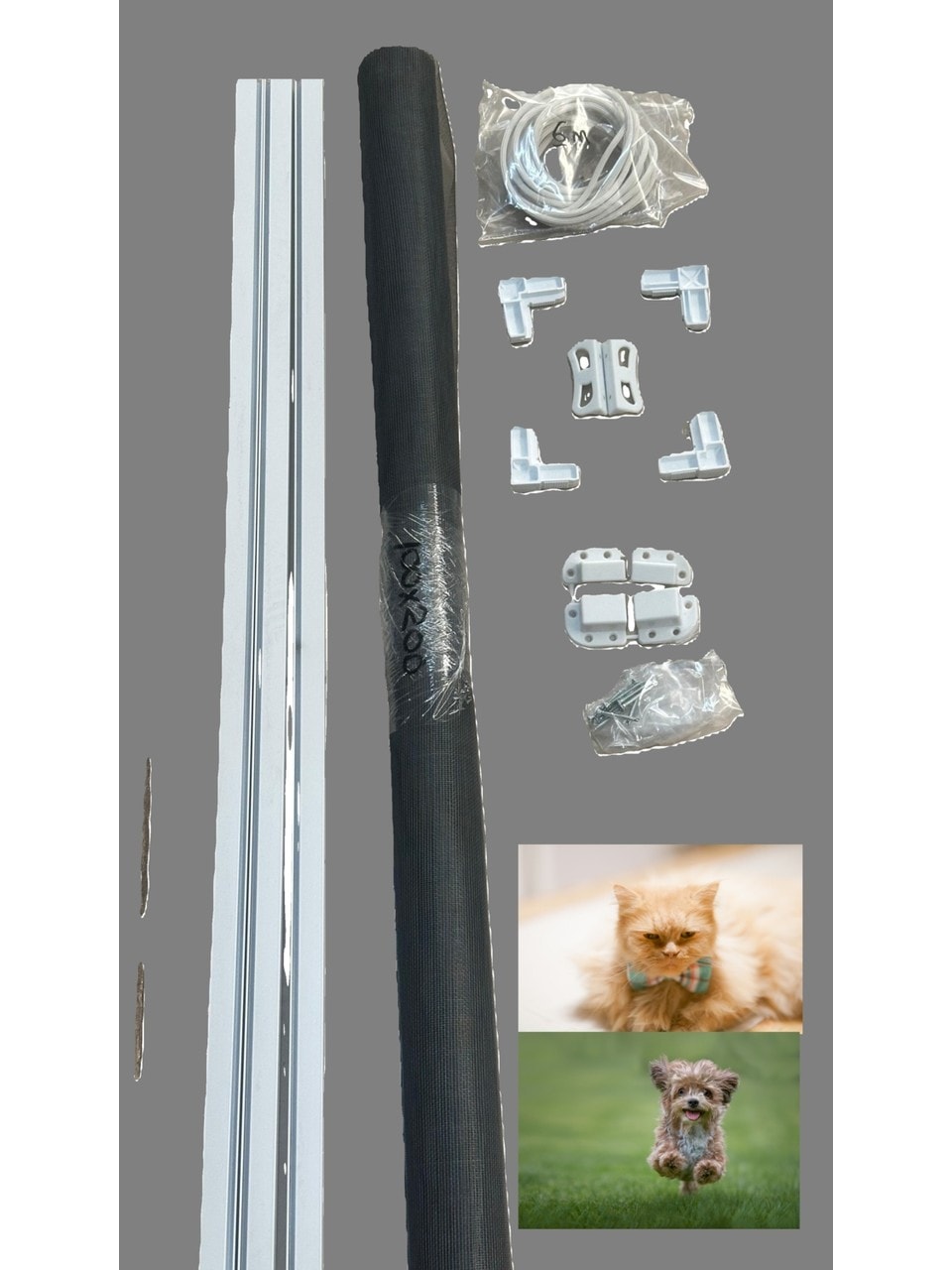 17X25KEDİ Teli Kapı Sinekliği Söktak Demonte Beyaz
