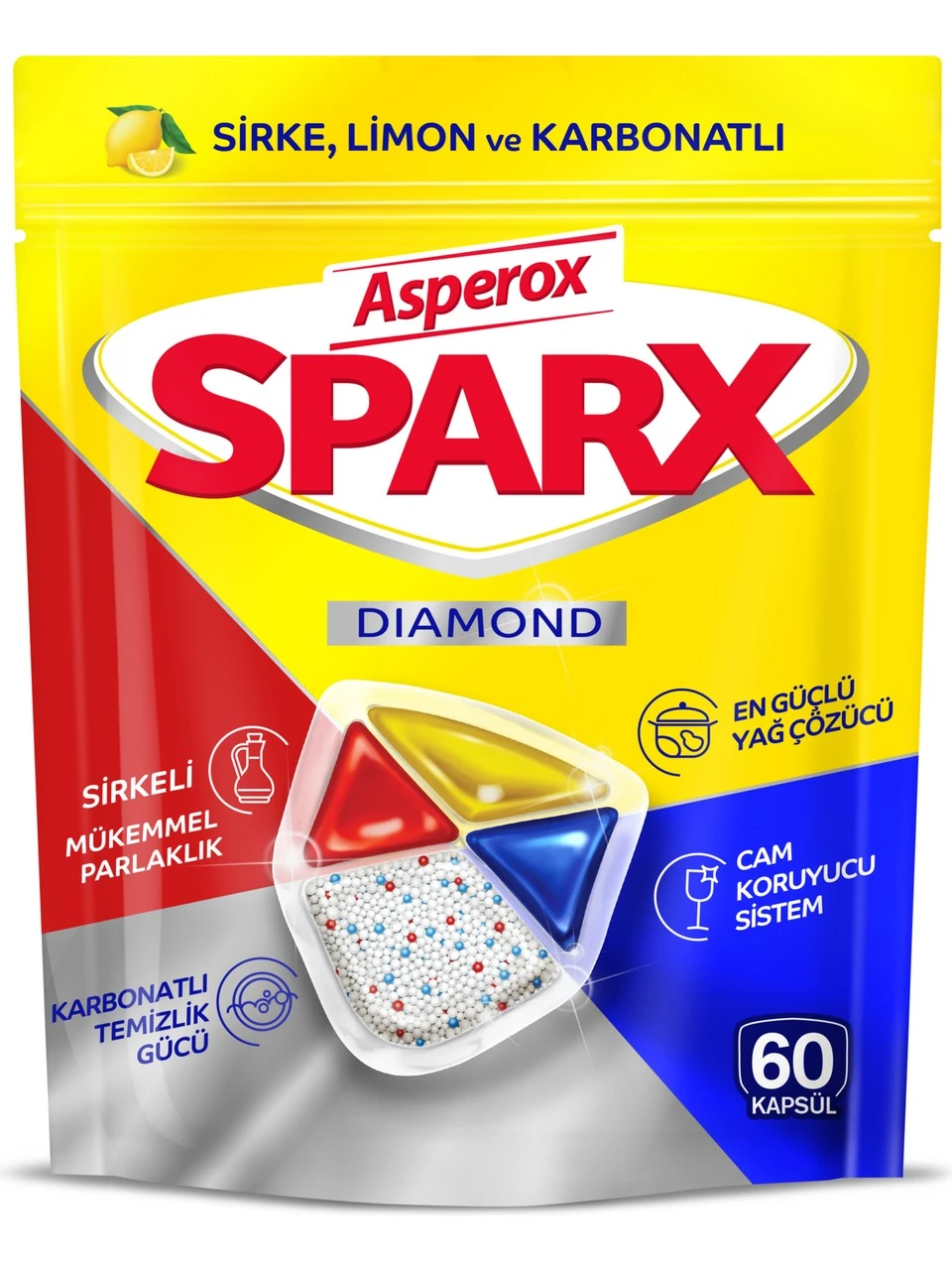 Asperox Sparx Diamond Bulaşık Makinesi Kapsülü 60'lı image