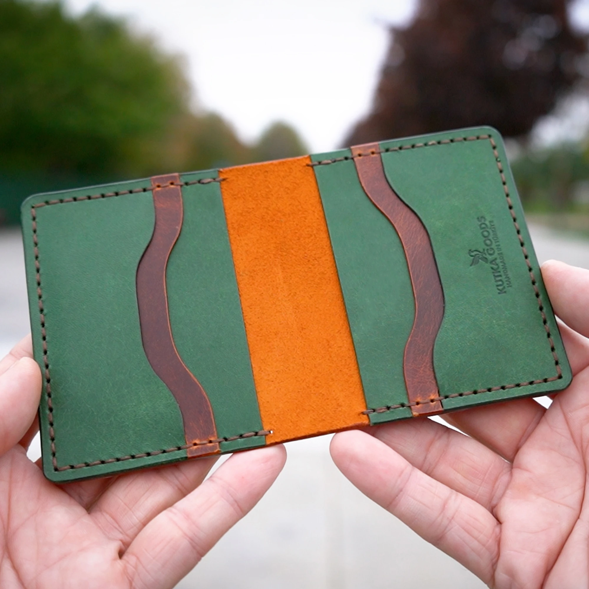 Kutka Goods - Root Collection - Cüzdan - Taba Vien - Yeşil Pueblo 