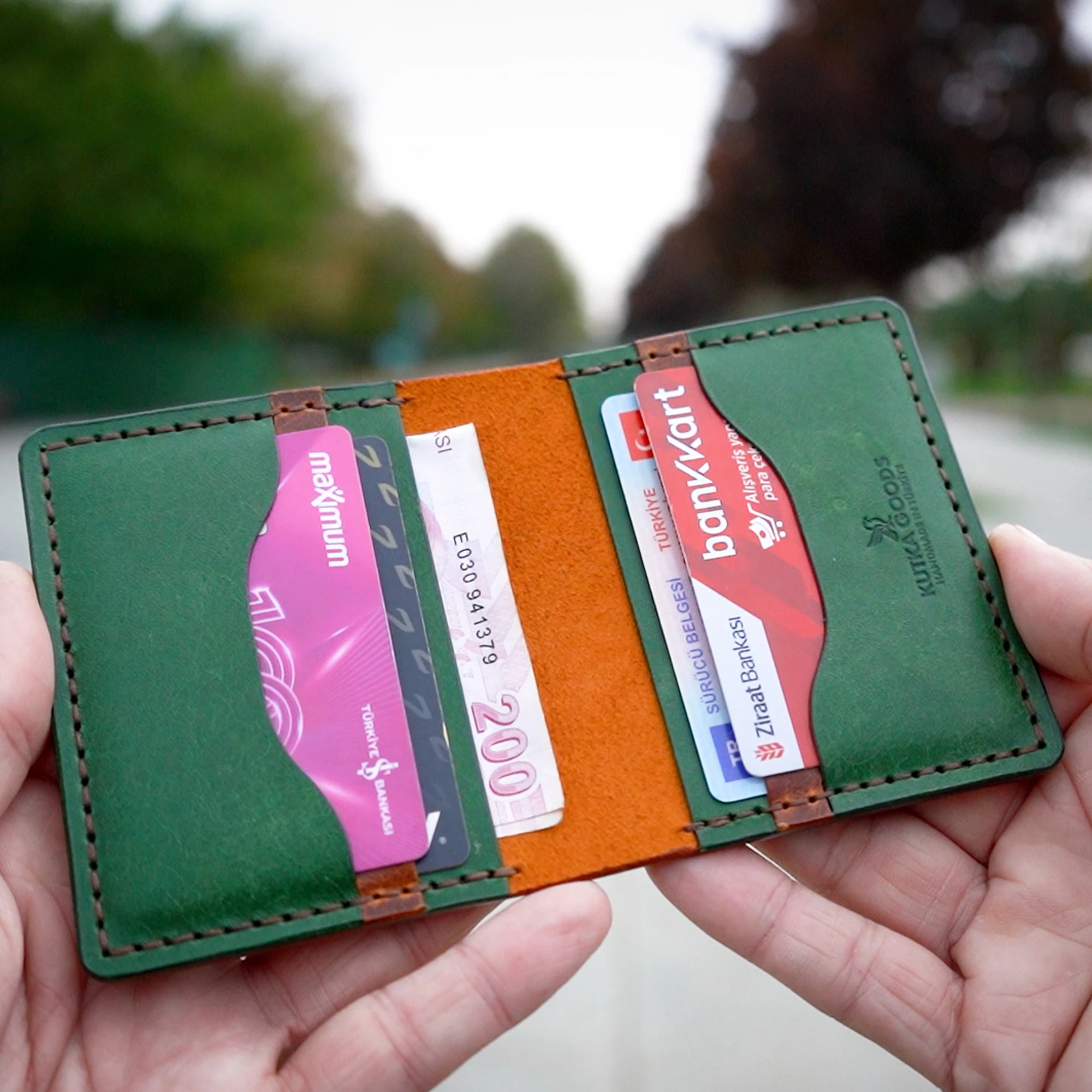 Kutka Goods - Root Collection - Cüzdan - Taba Vien - Yeşil Pueblo 