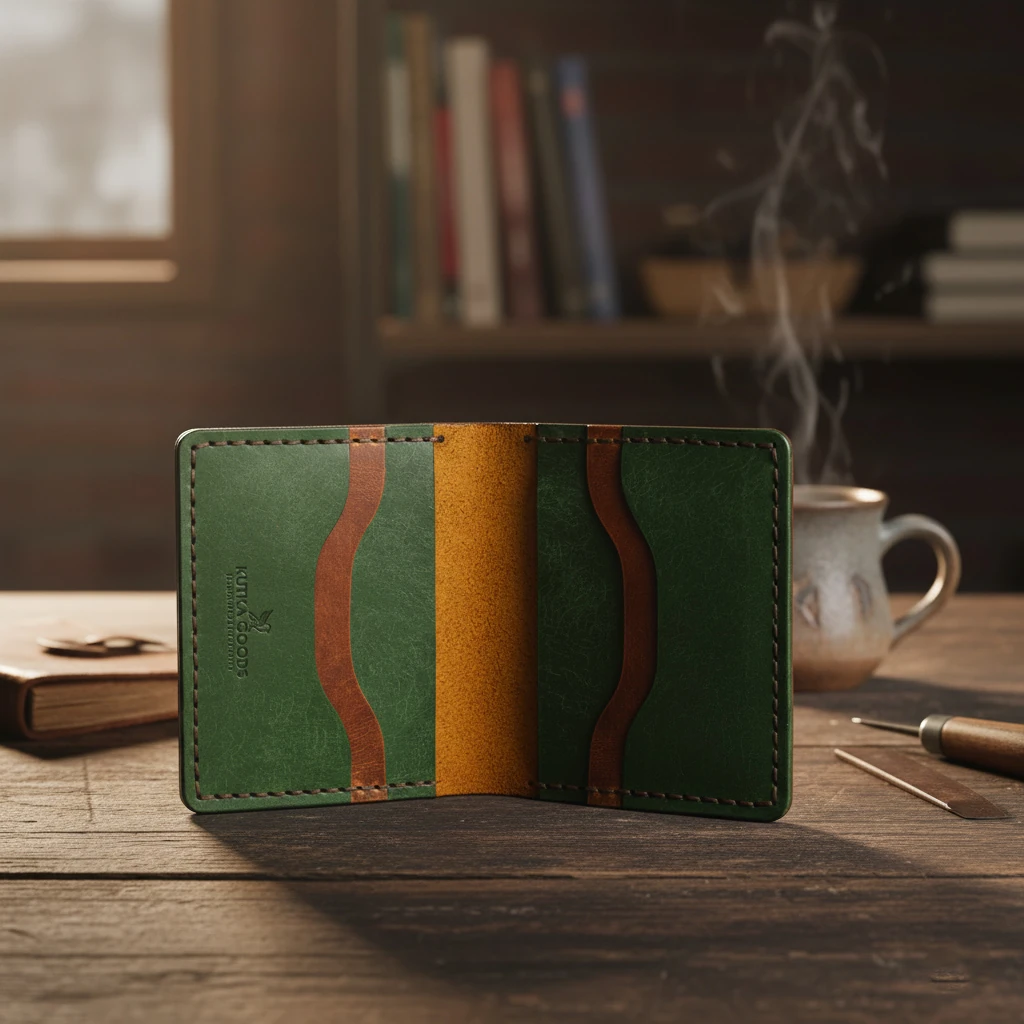 Kutka Goods - Root Collection - Cüzdan - Taba Vien - Yeşil Pueblo 