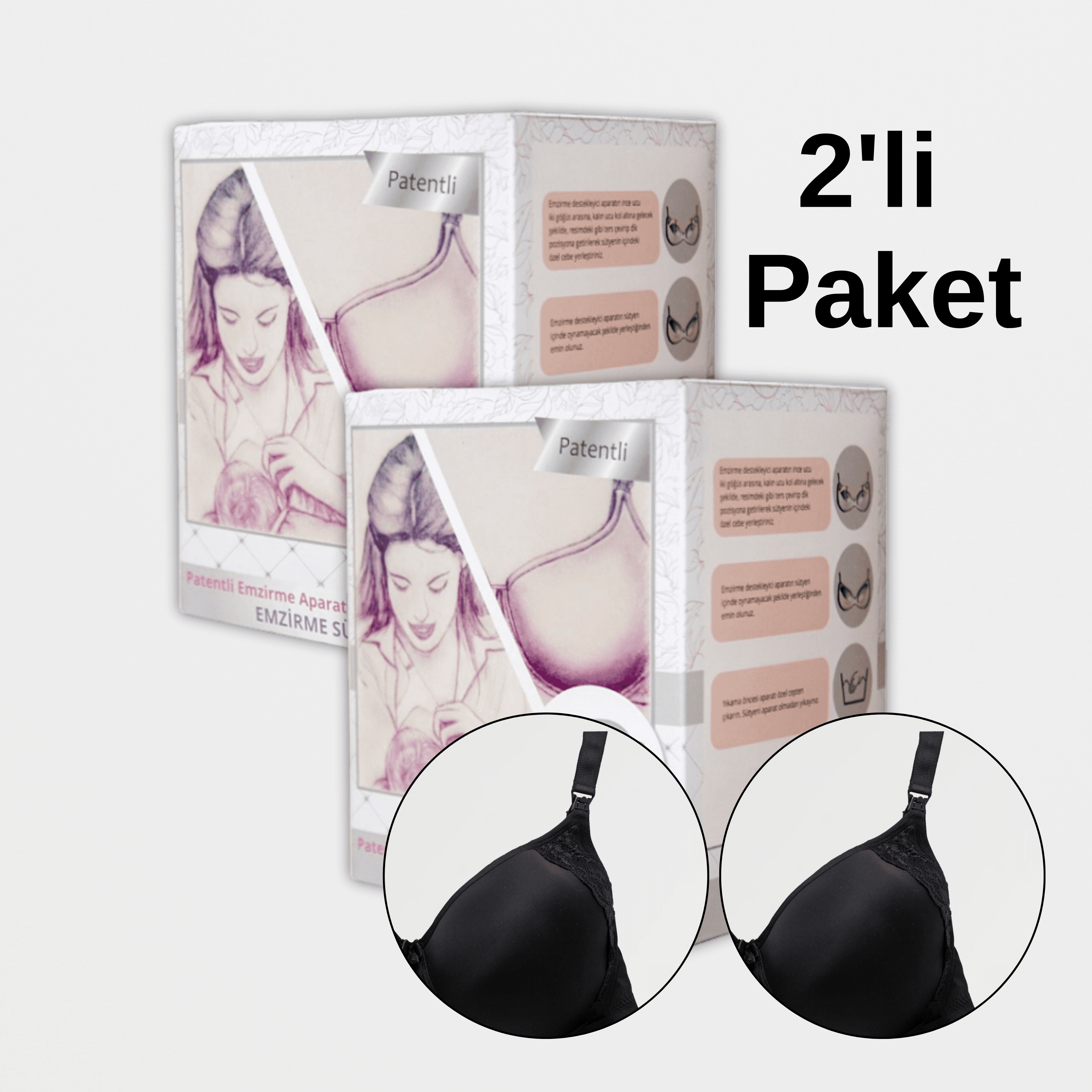 KAMPANYALI EMZİRME DESTEK SÜTYENİ - L-XL/SİYAH