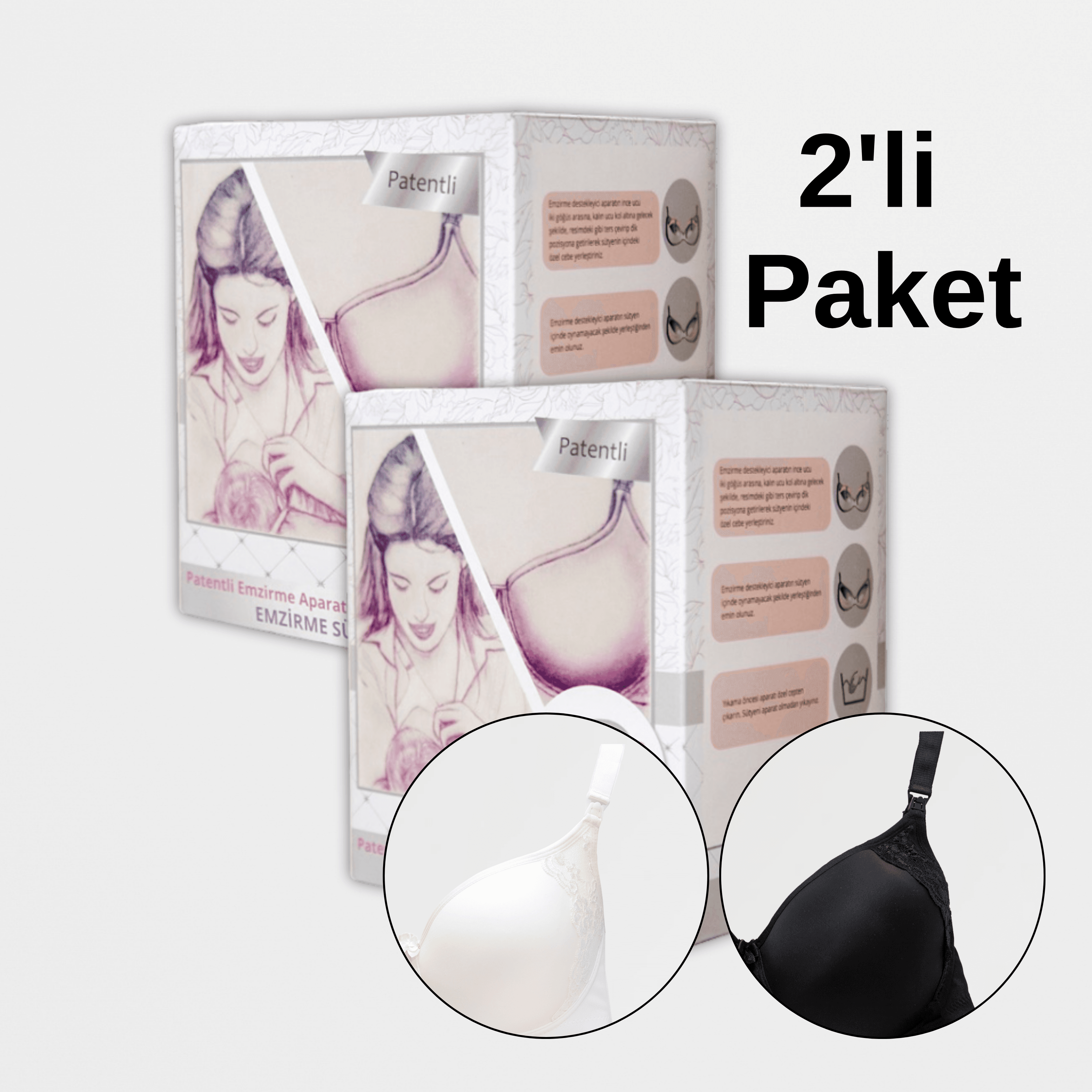 KAMPANYALI EMZİRME DESTEK SÜTYENİ L-XL/EKRU-SİYAH