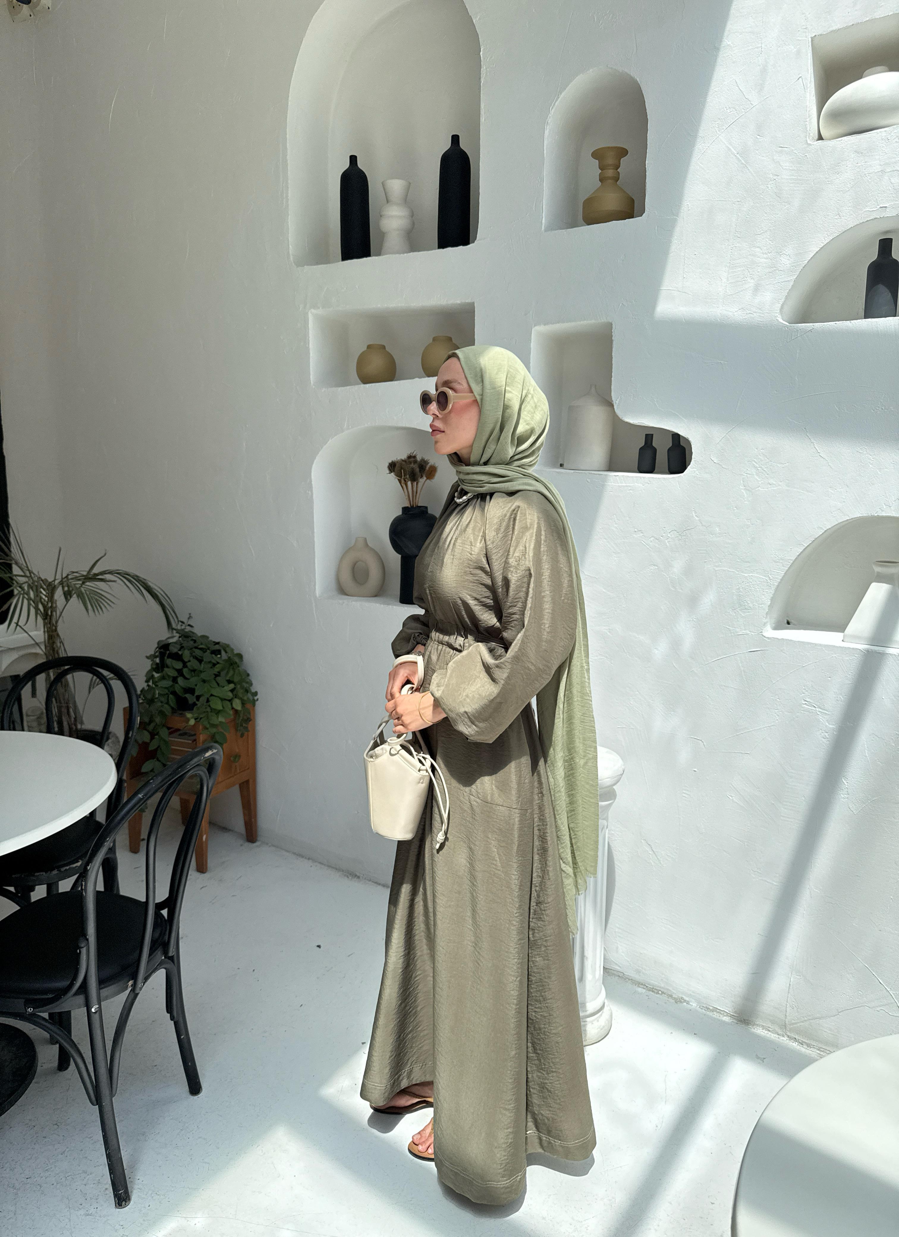 Cupra Düğme Detaylı Elbise 