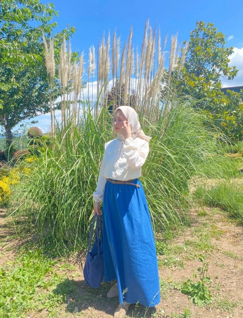 Büzgülü Kloş Kot Etek